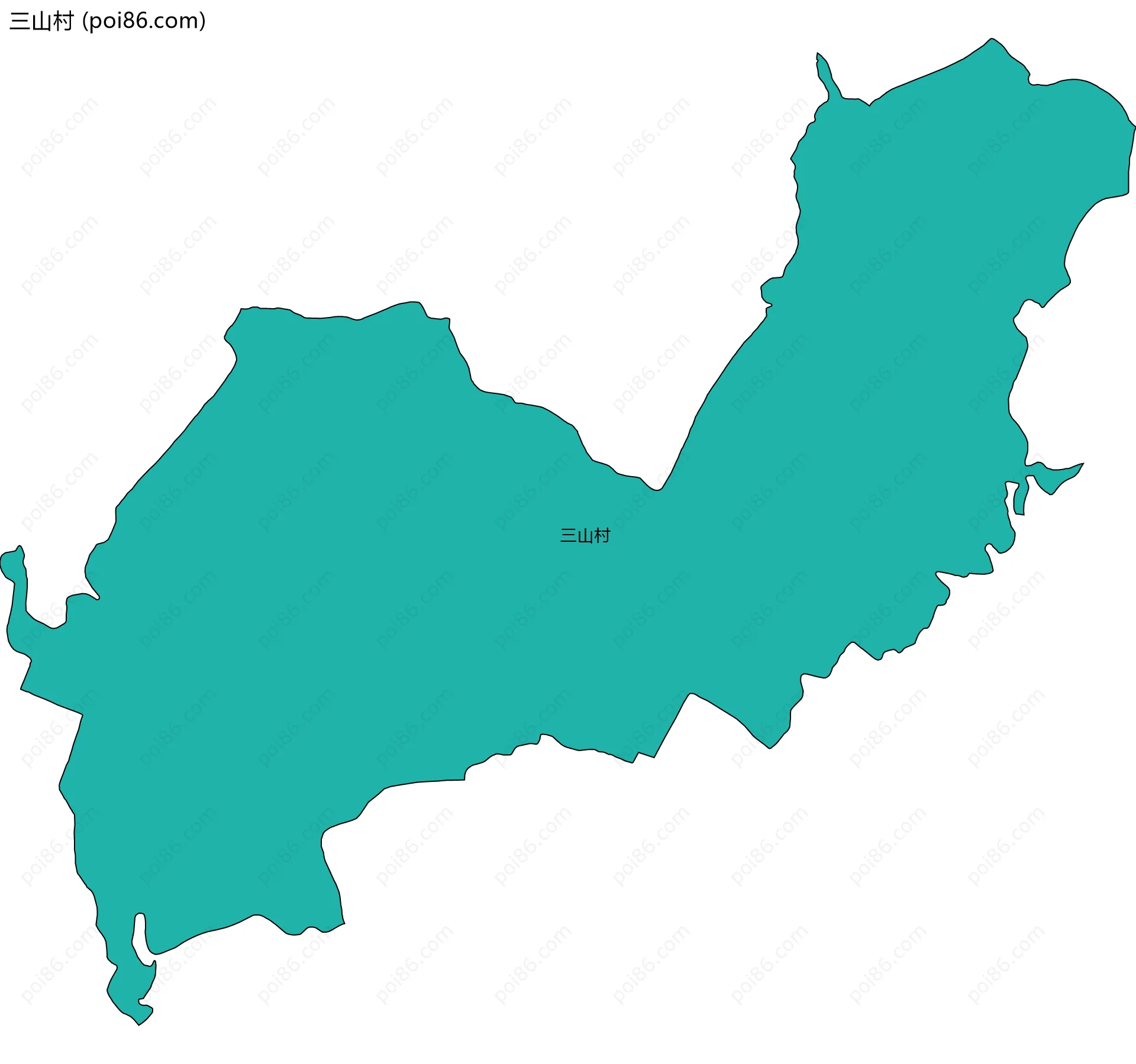 三山村边界地图