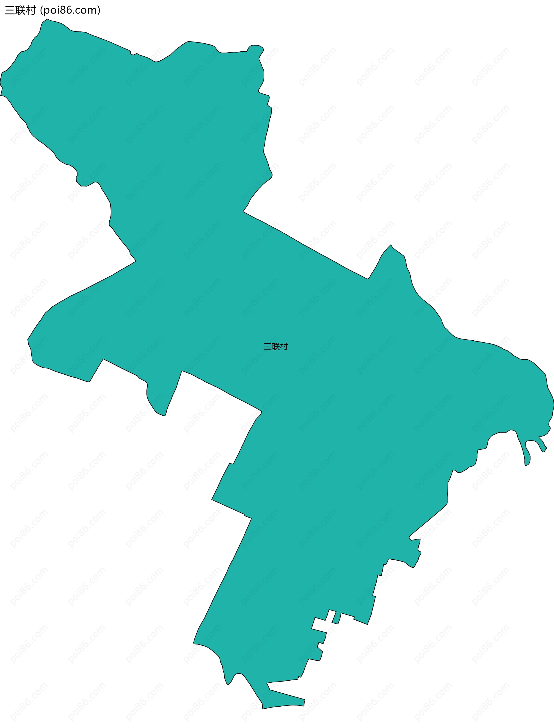 三联村边界地图