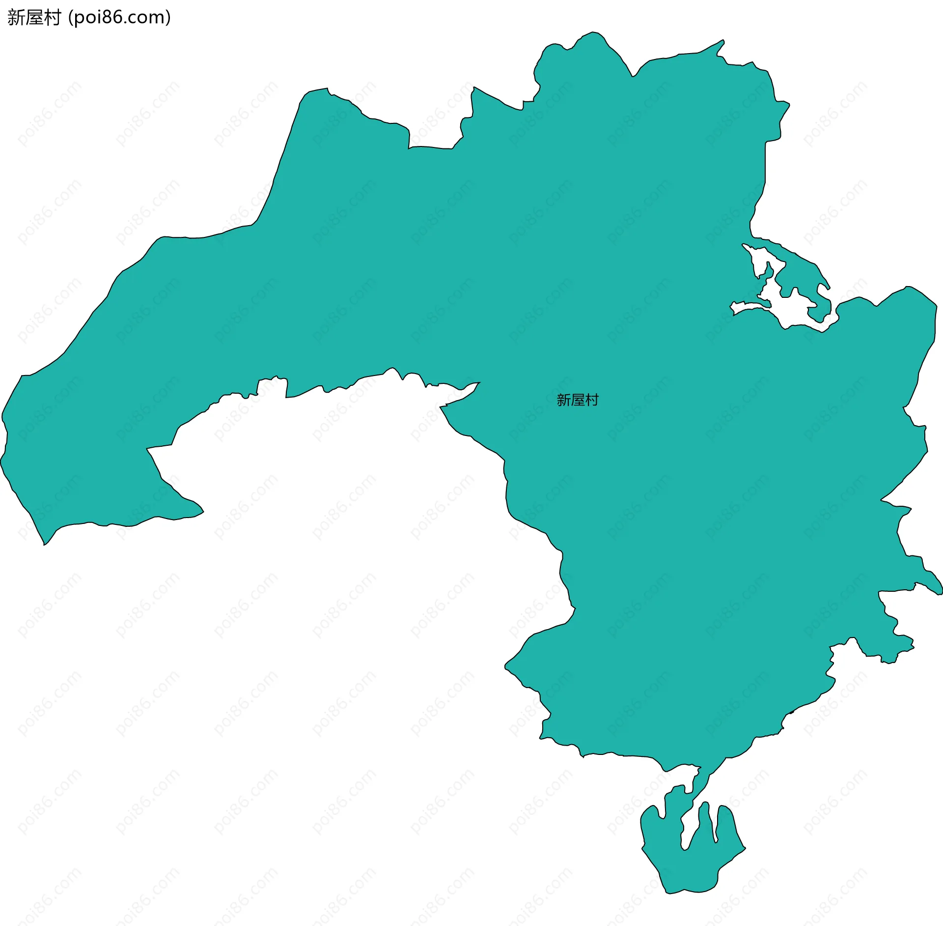 新屋村边界地图