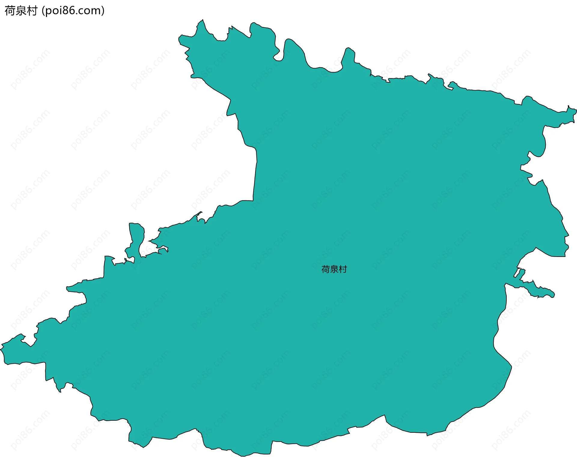 荷泉村边界地图
