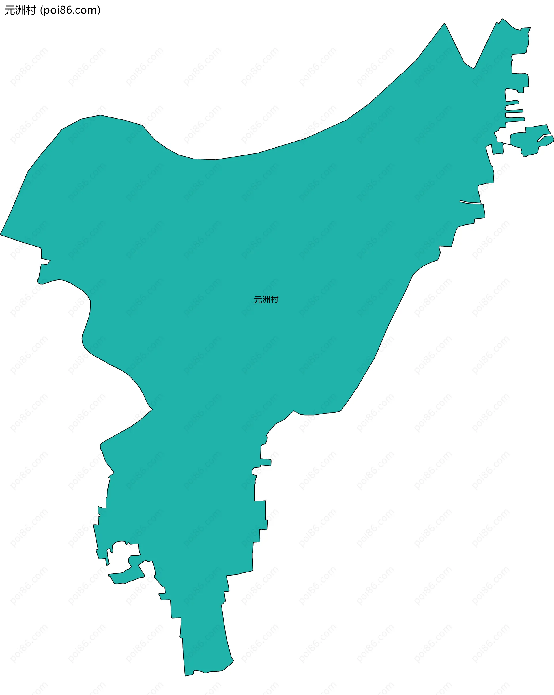 元洲村边界地图