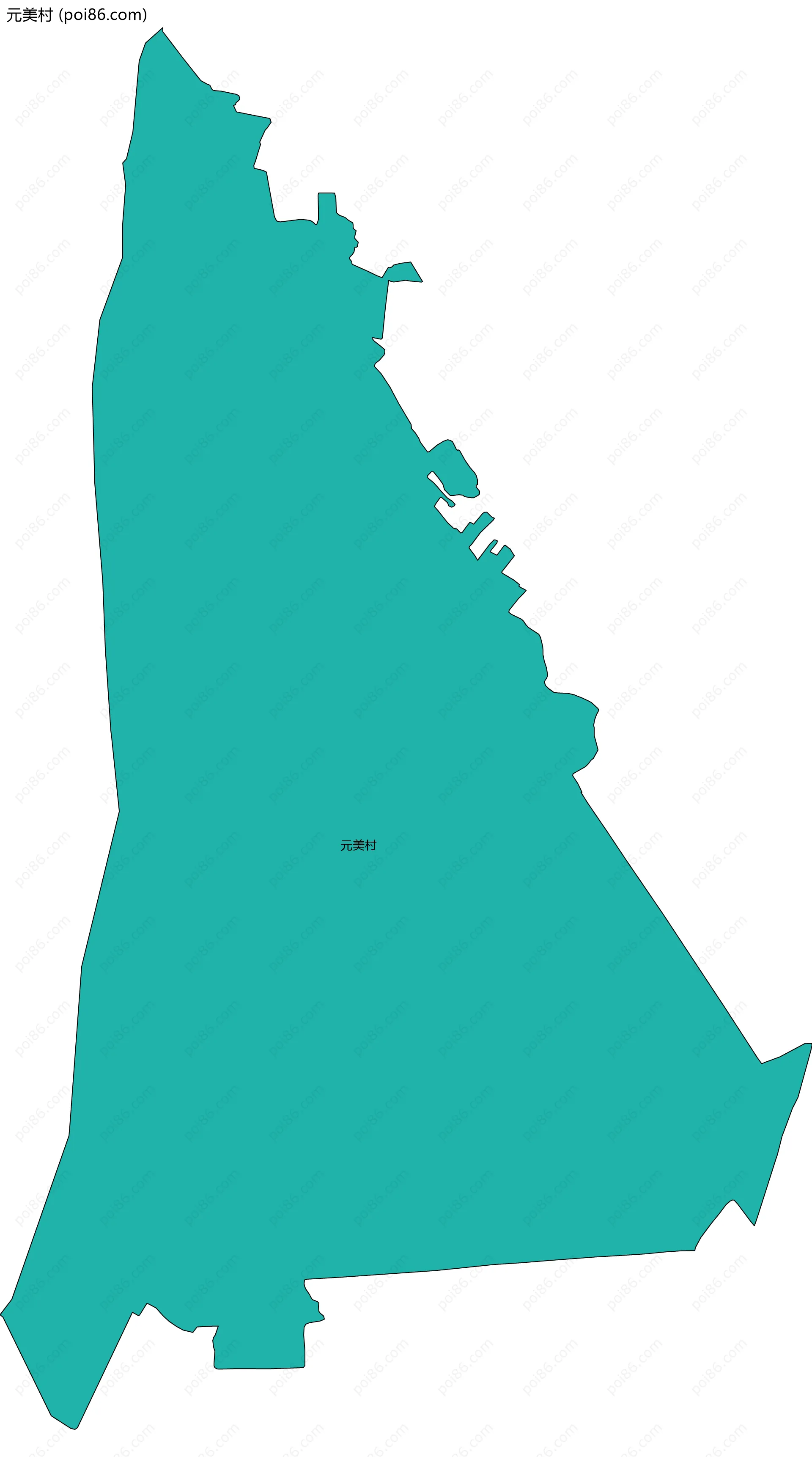 元美村边界地图