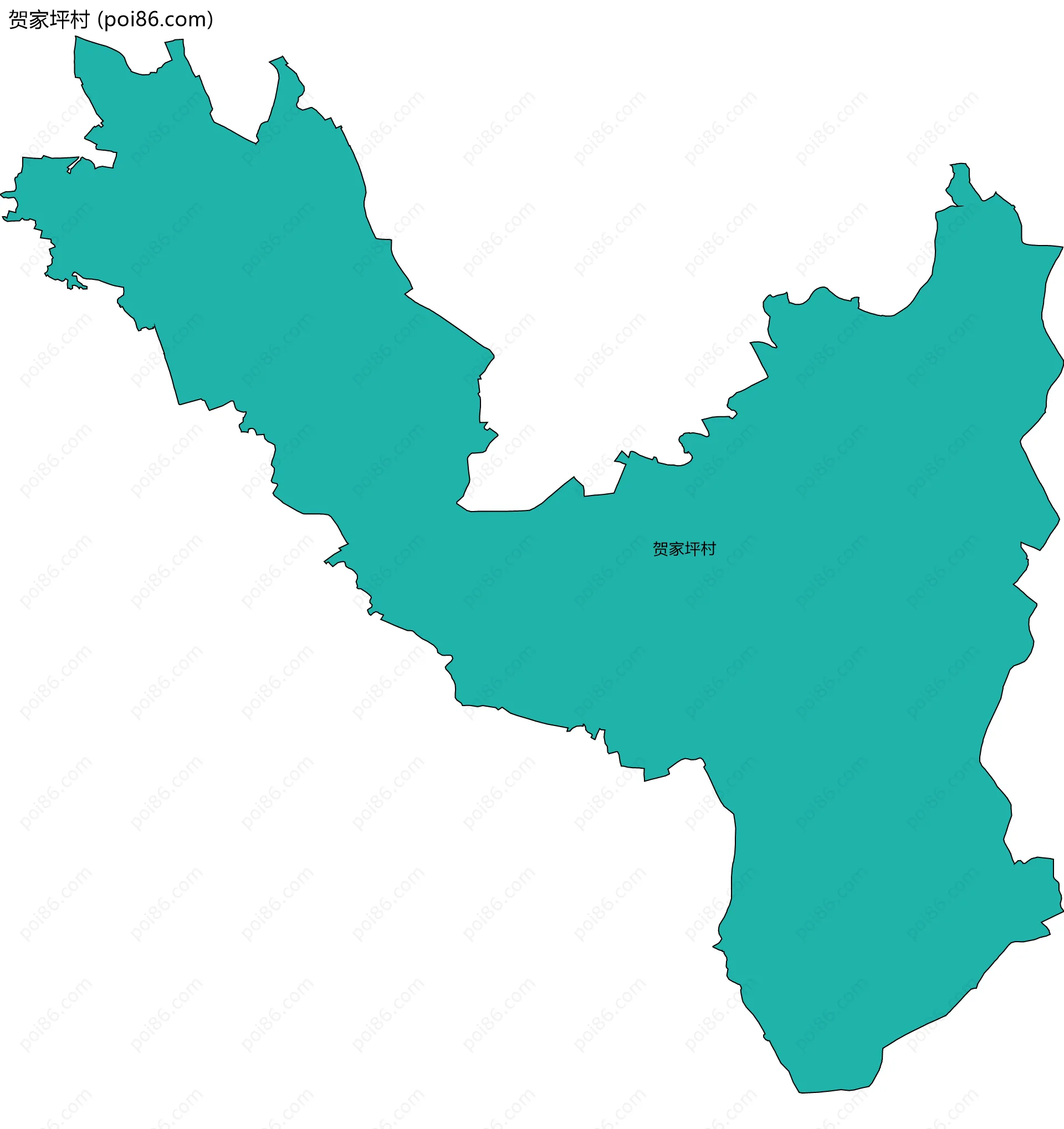 贺家坪村边界地图