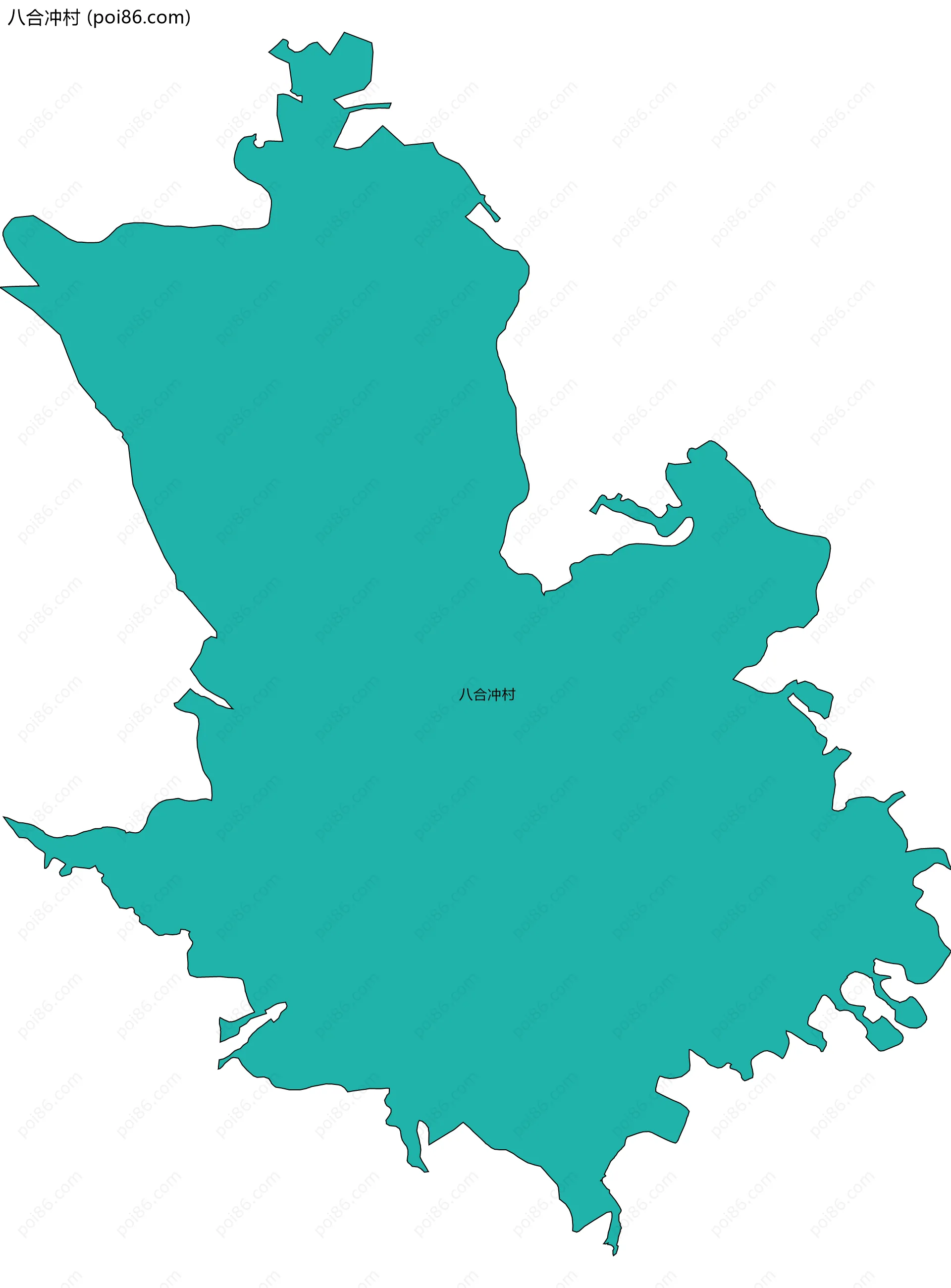 八合冲村边界地图