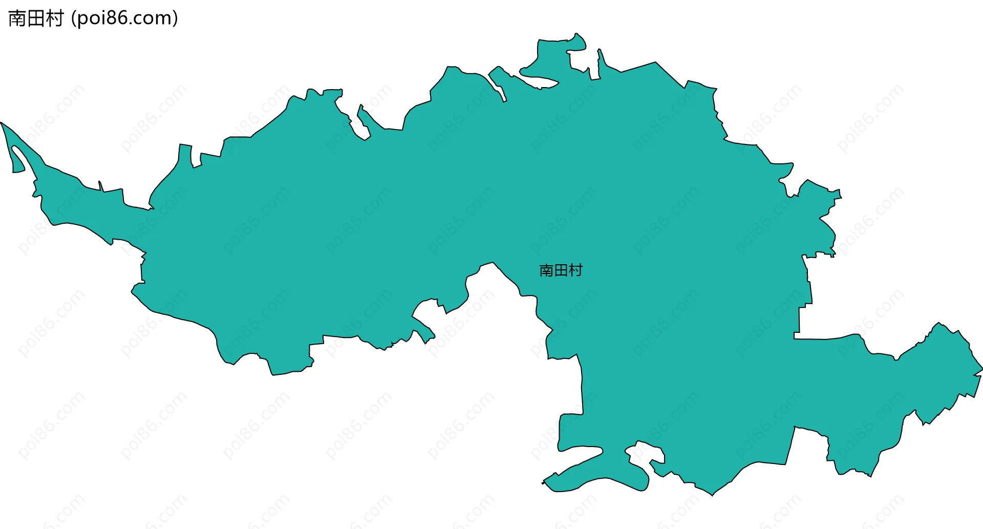 南田村边界地图