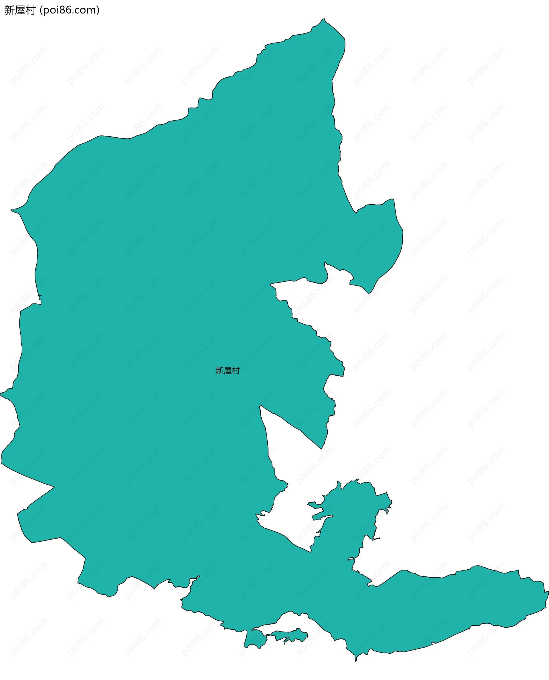 新屋村边界地图