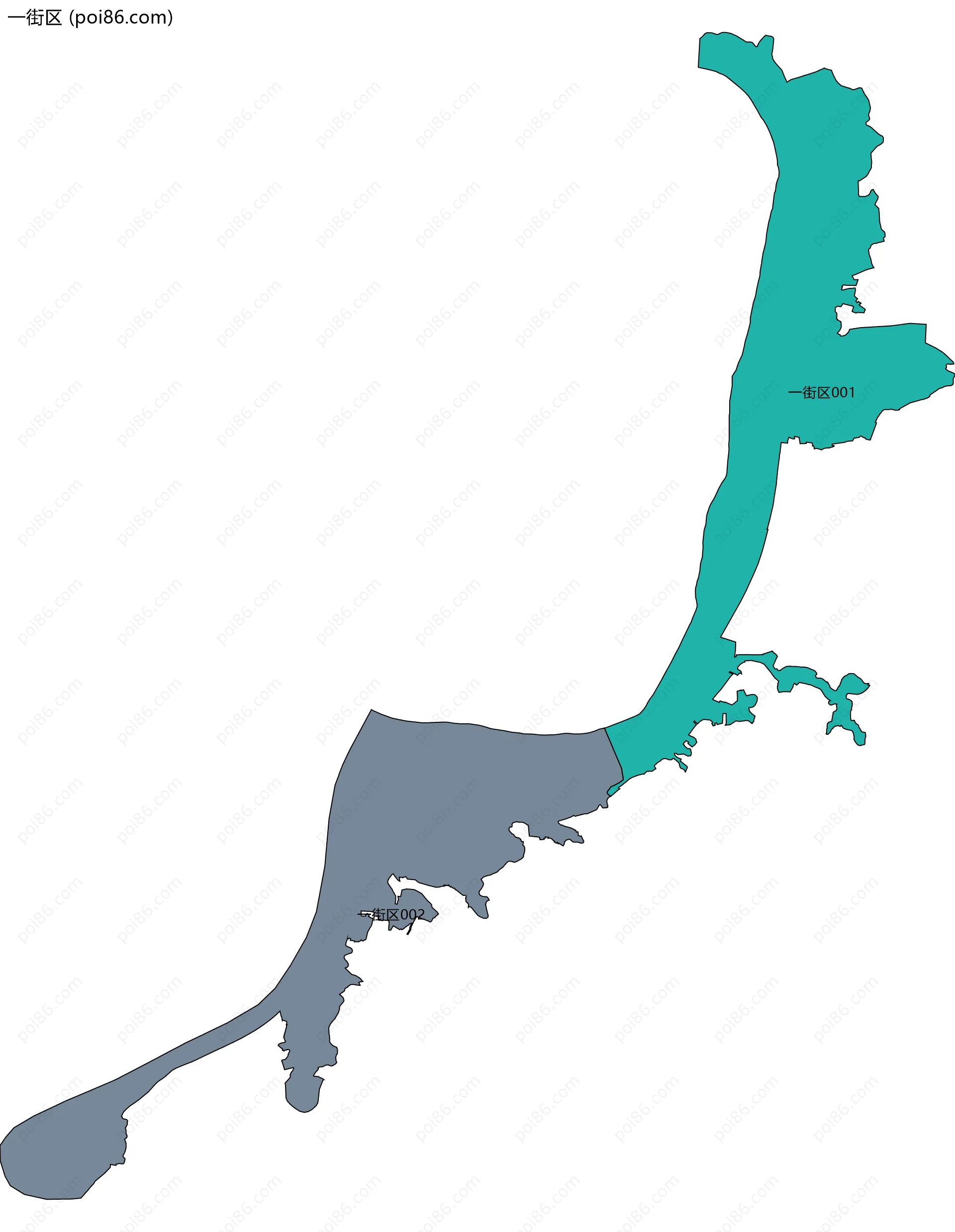 一街区边界地图(五级行政区划)