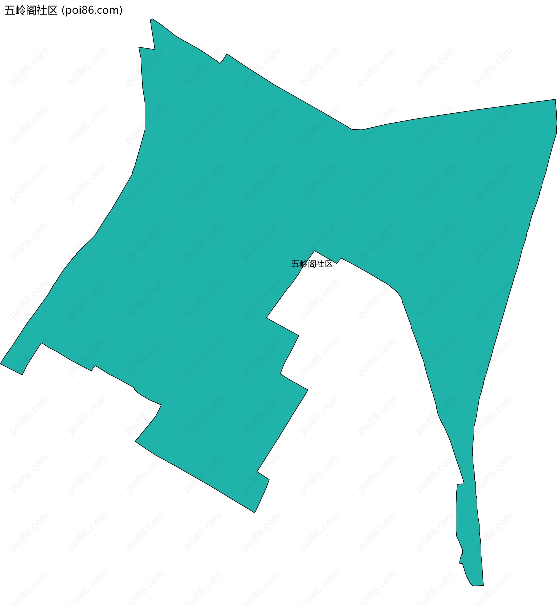 五岭阁社区边界地图