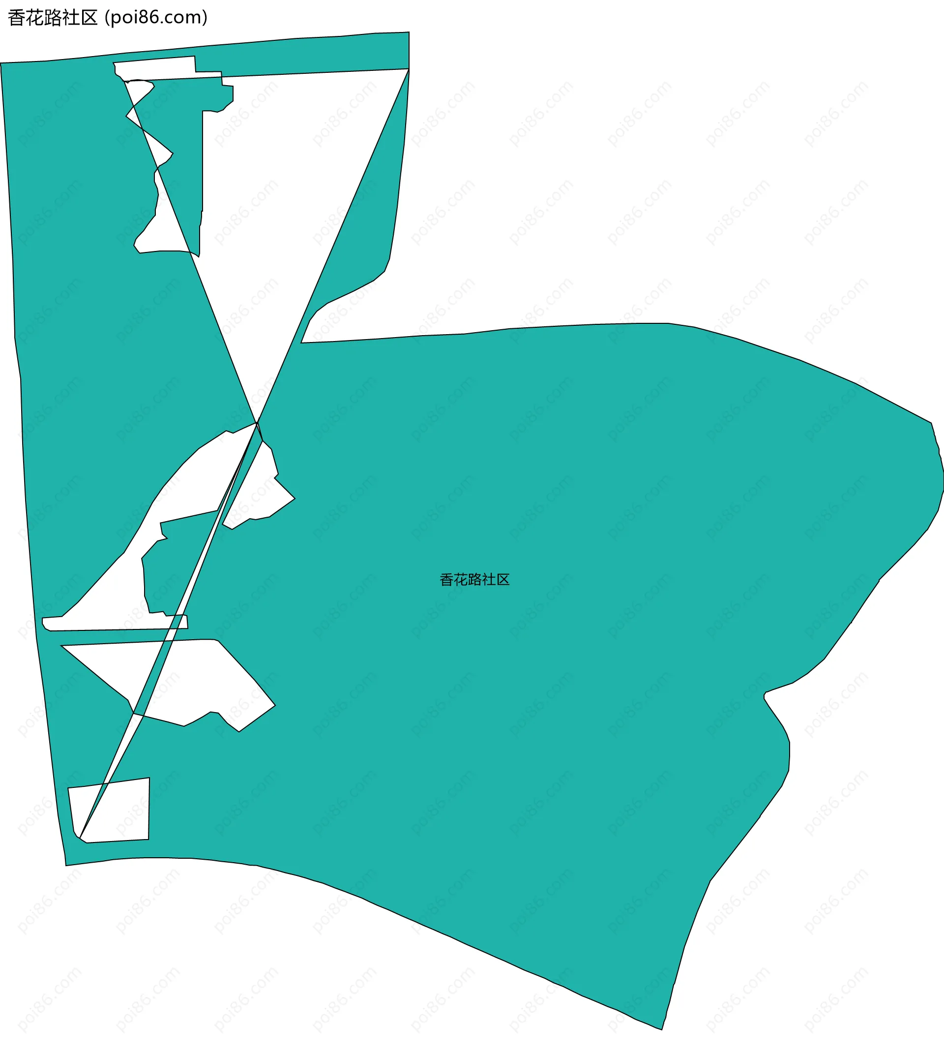 香花路社区边界地图