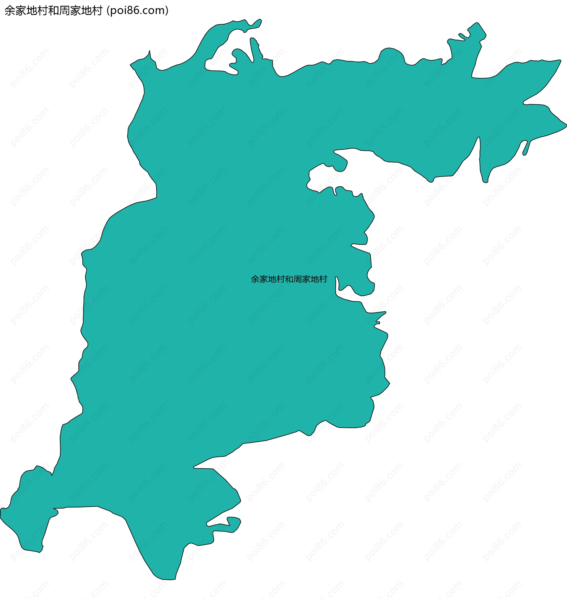 余家地村和周家地村边界地图