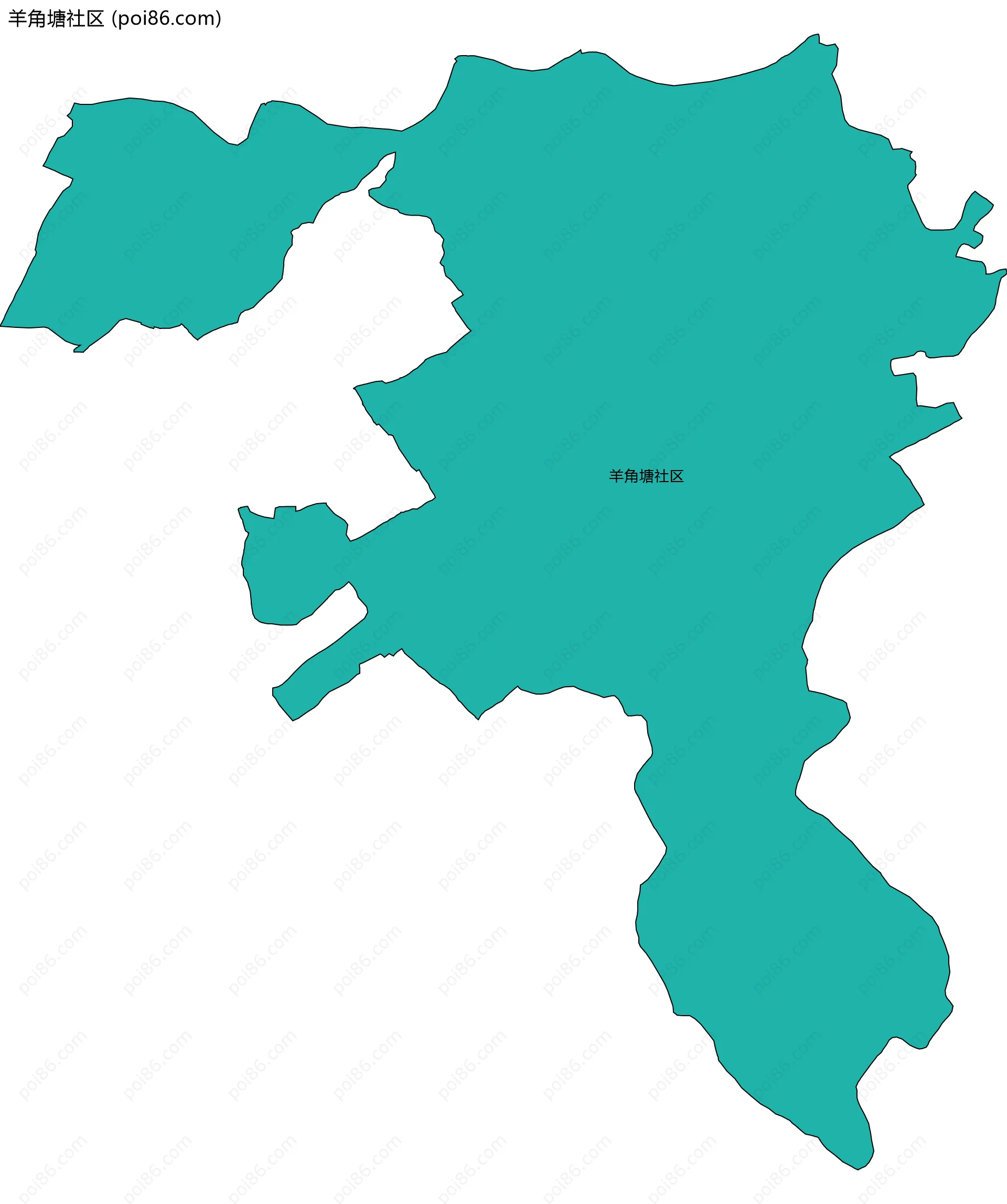 羊角塘社区边界地图
