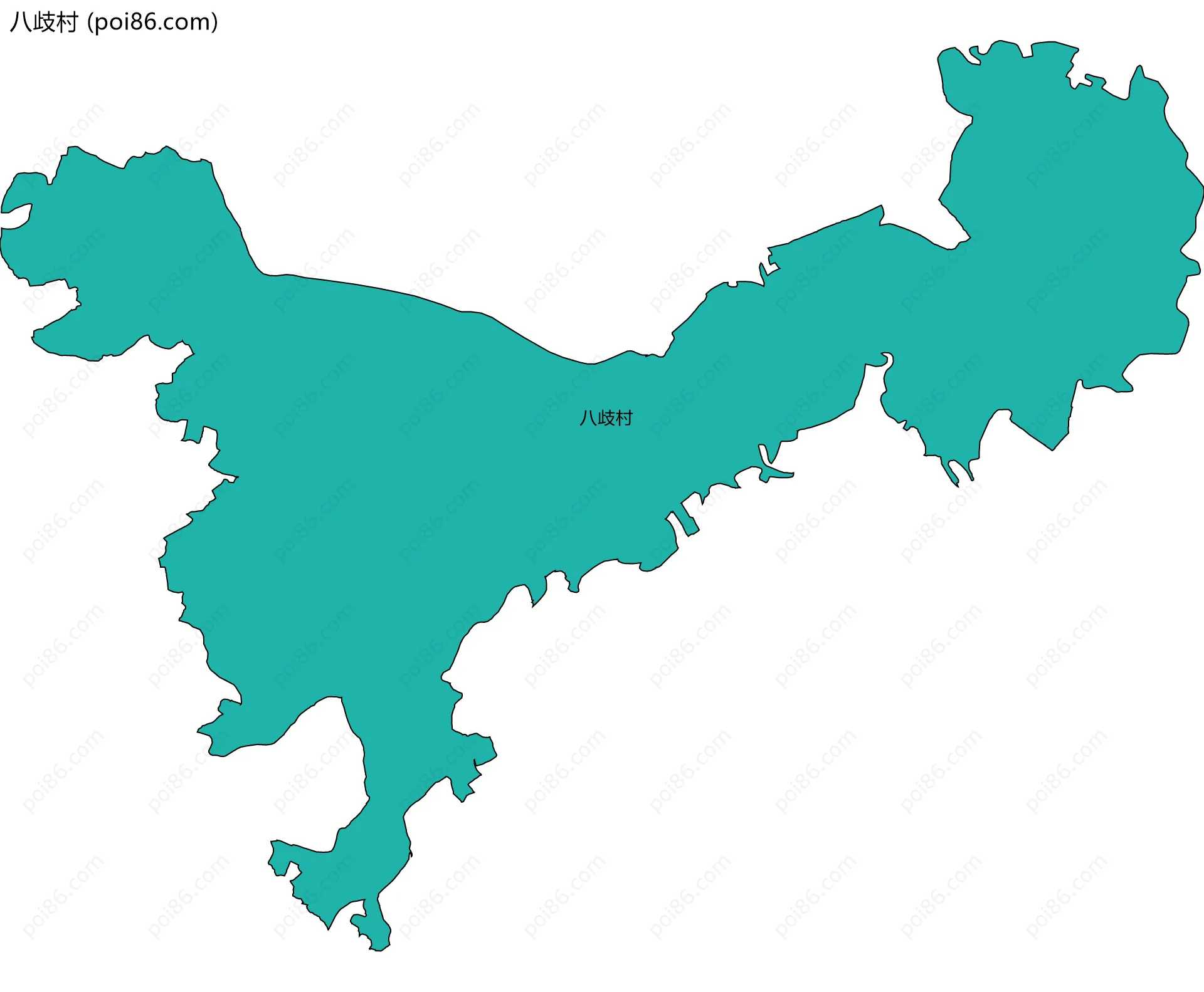 八歧村边界地图