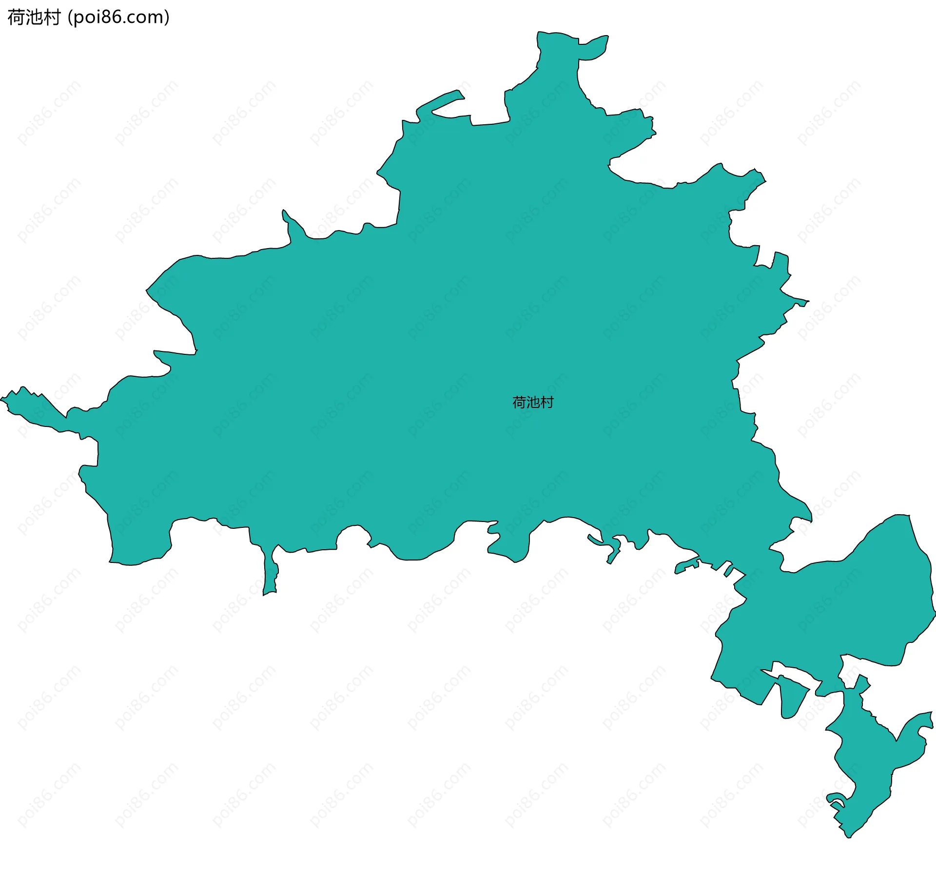 荷池村边界地图