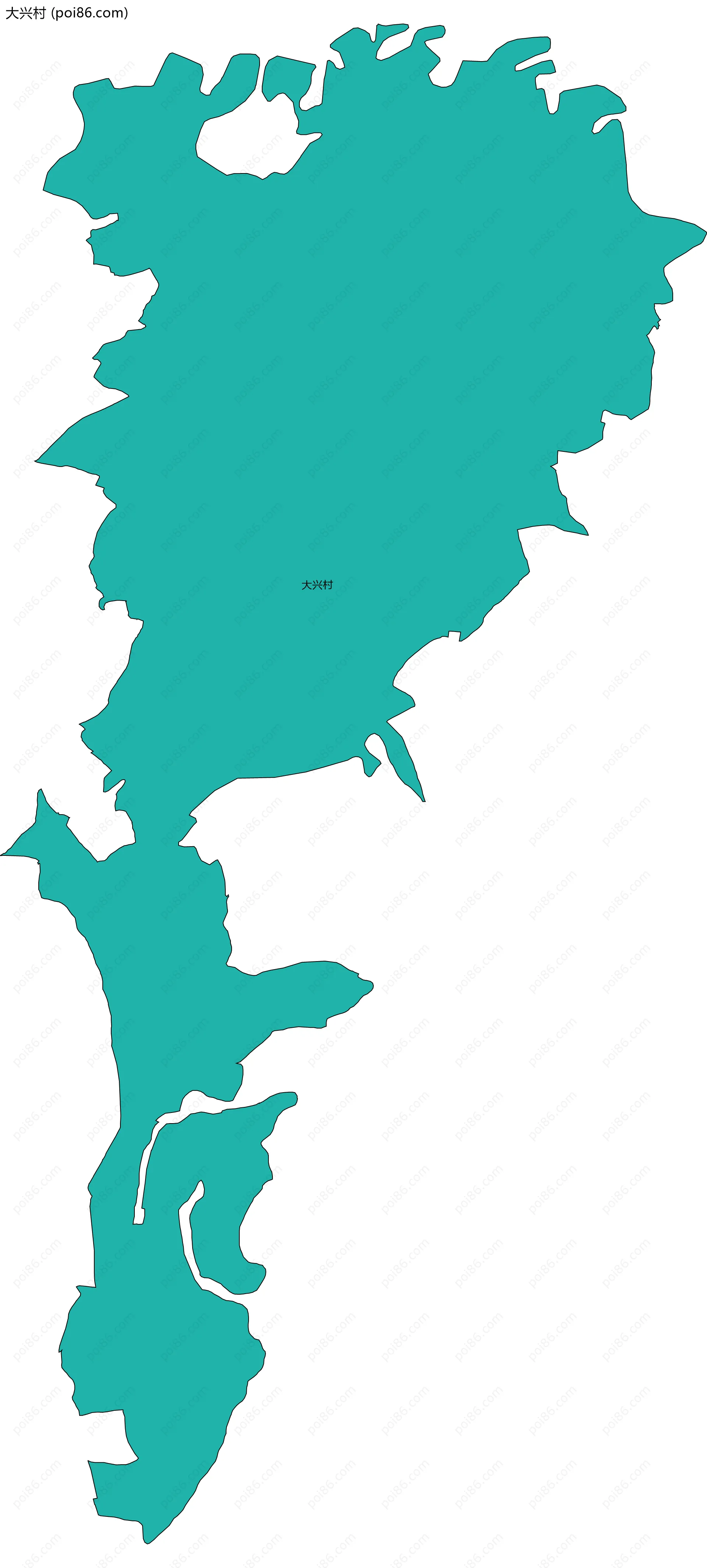 大兴村边界地图