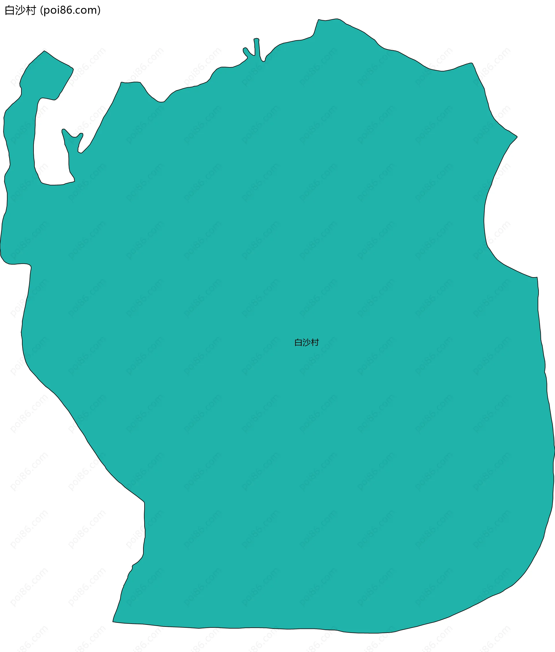 白沙村边界地图