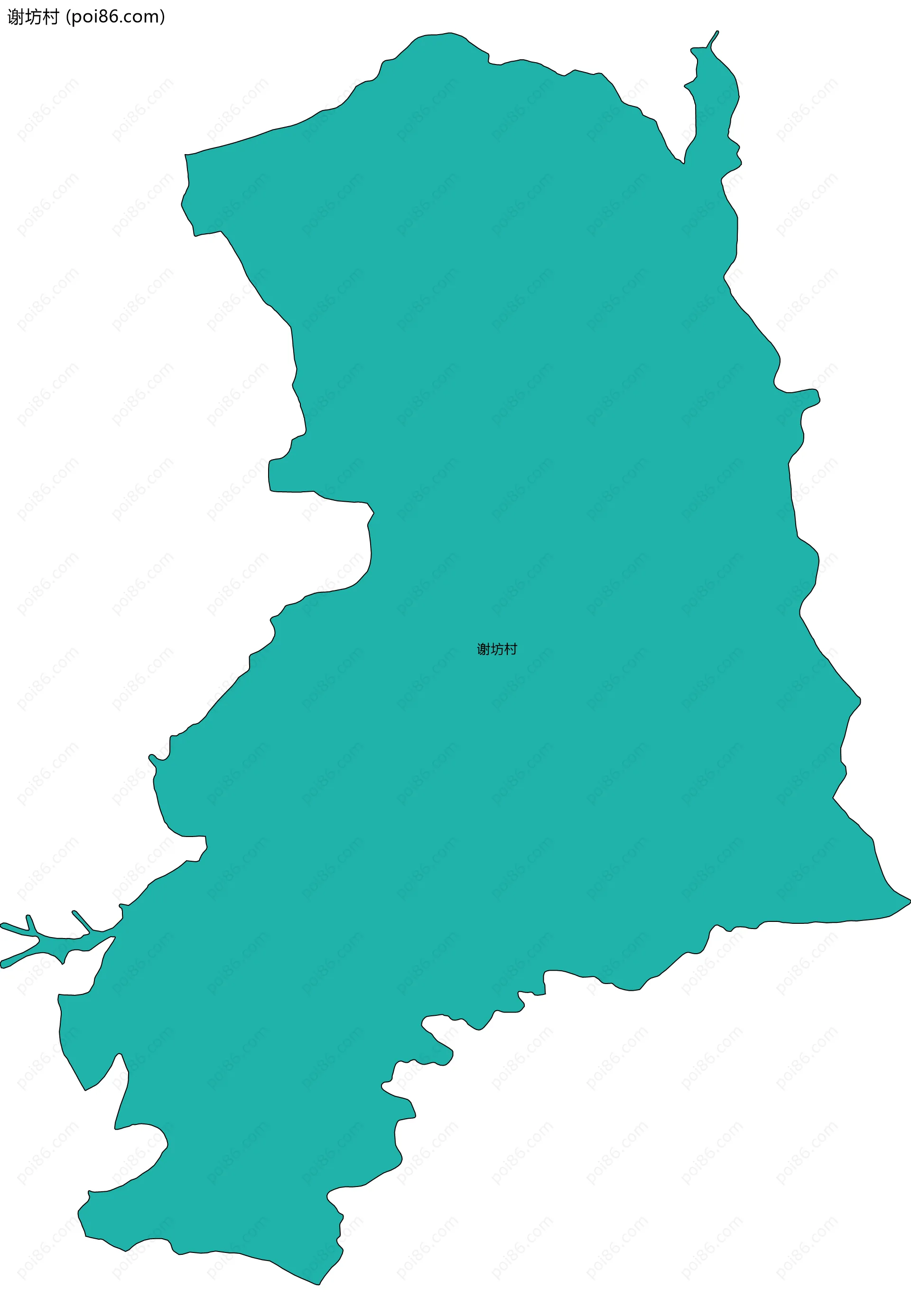 谢坊村边界地图