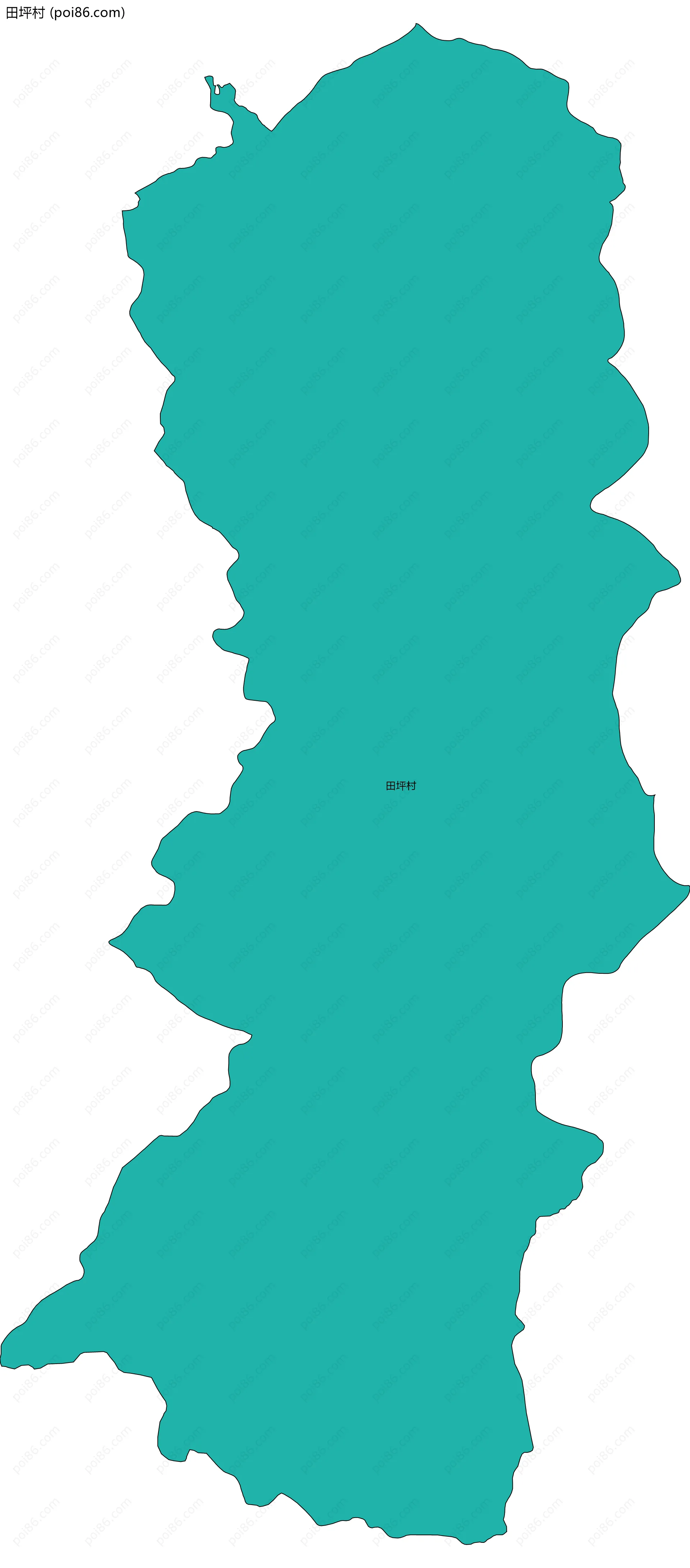 田坪村边界地图