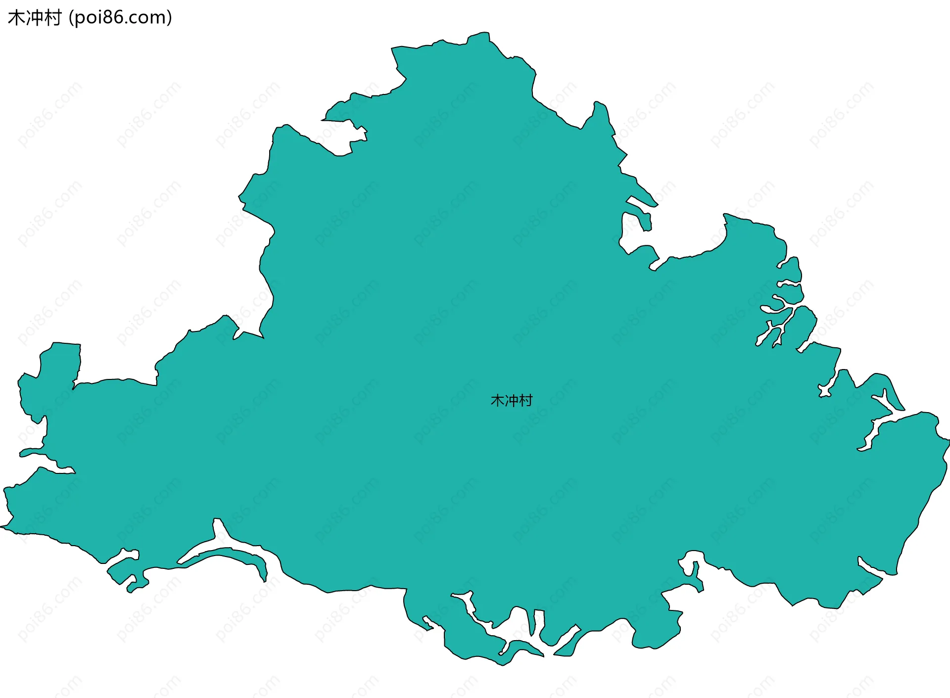 木冲村边界地图