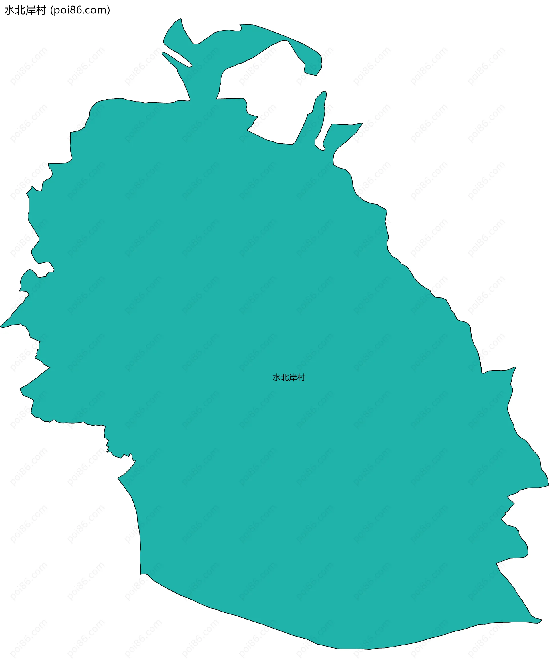 水北岸村边界地图