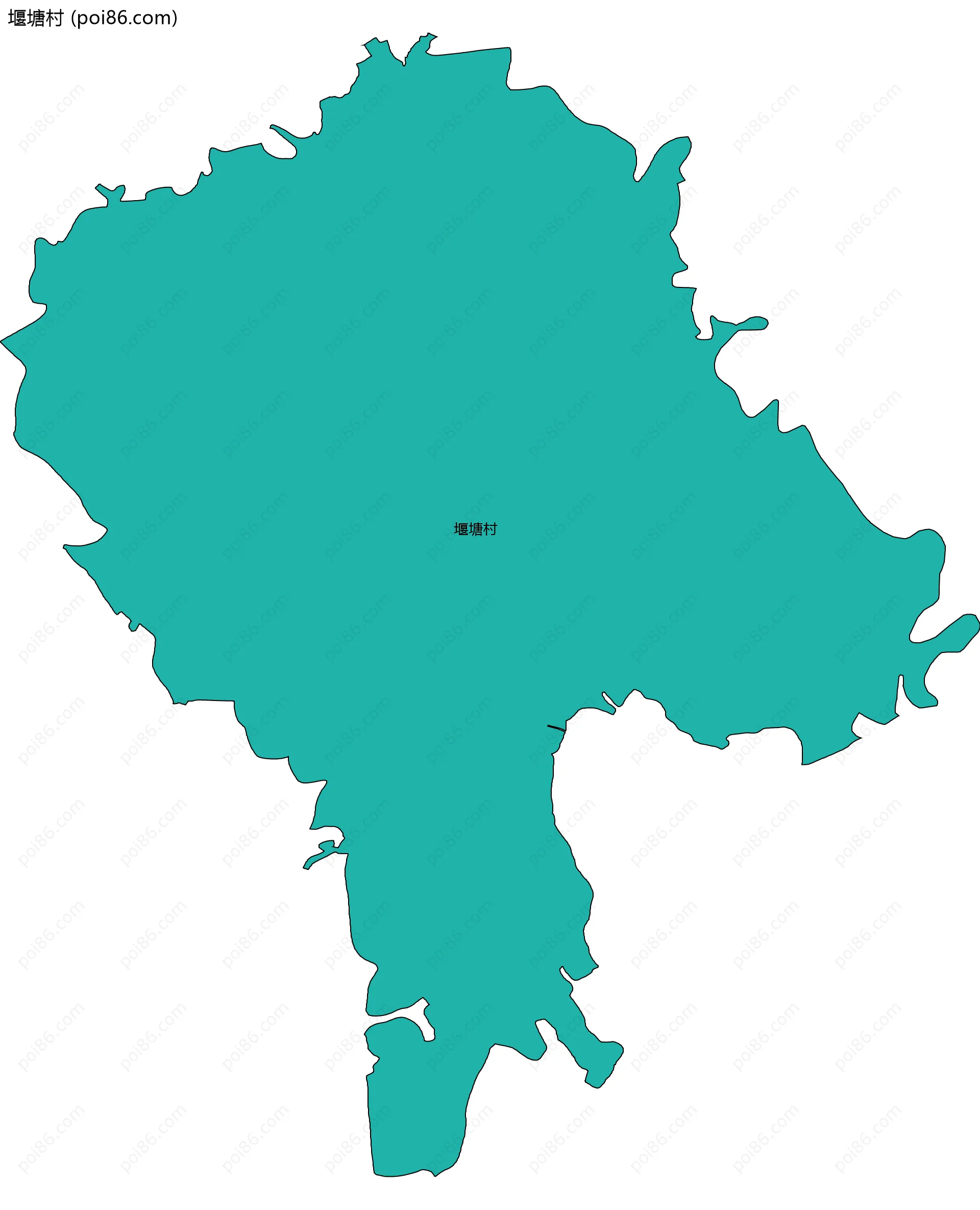 堰塘村边界地图