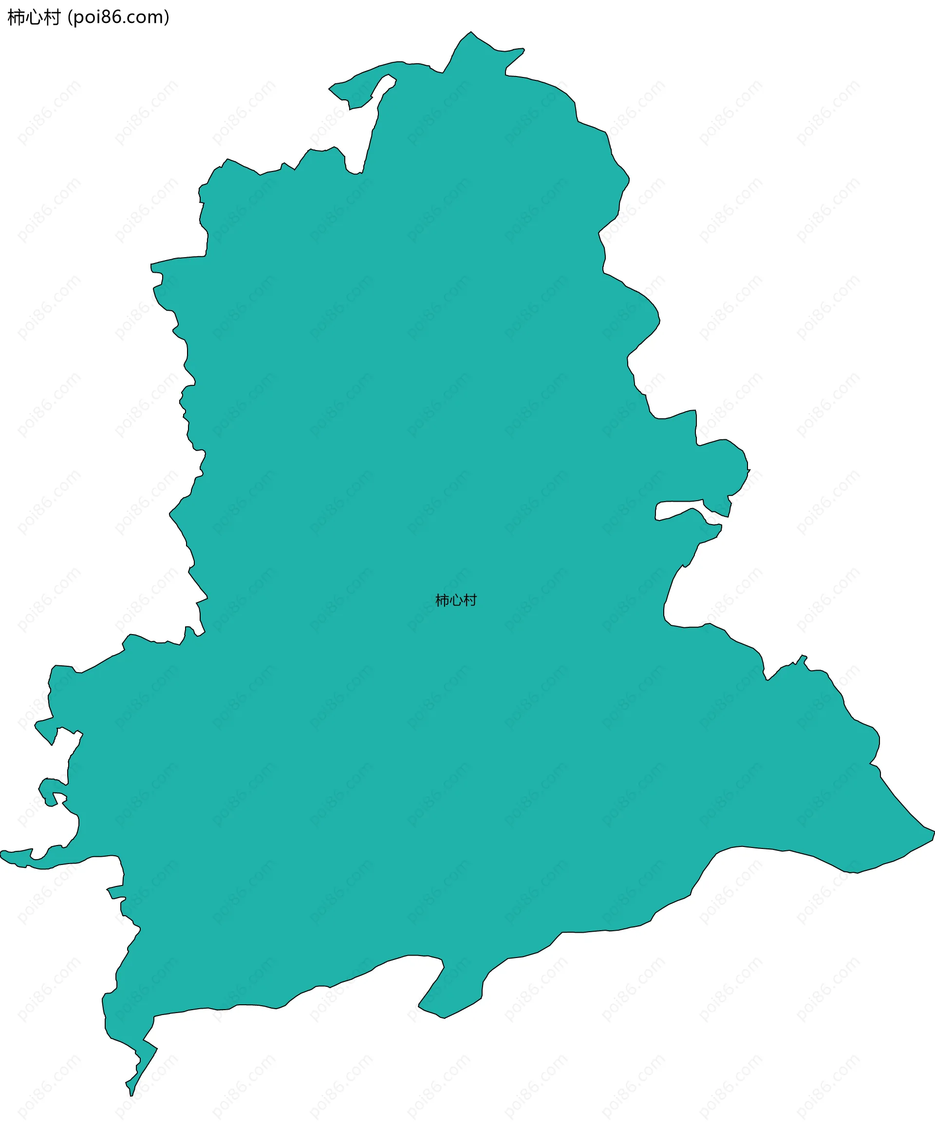柿心村边界地图