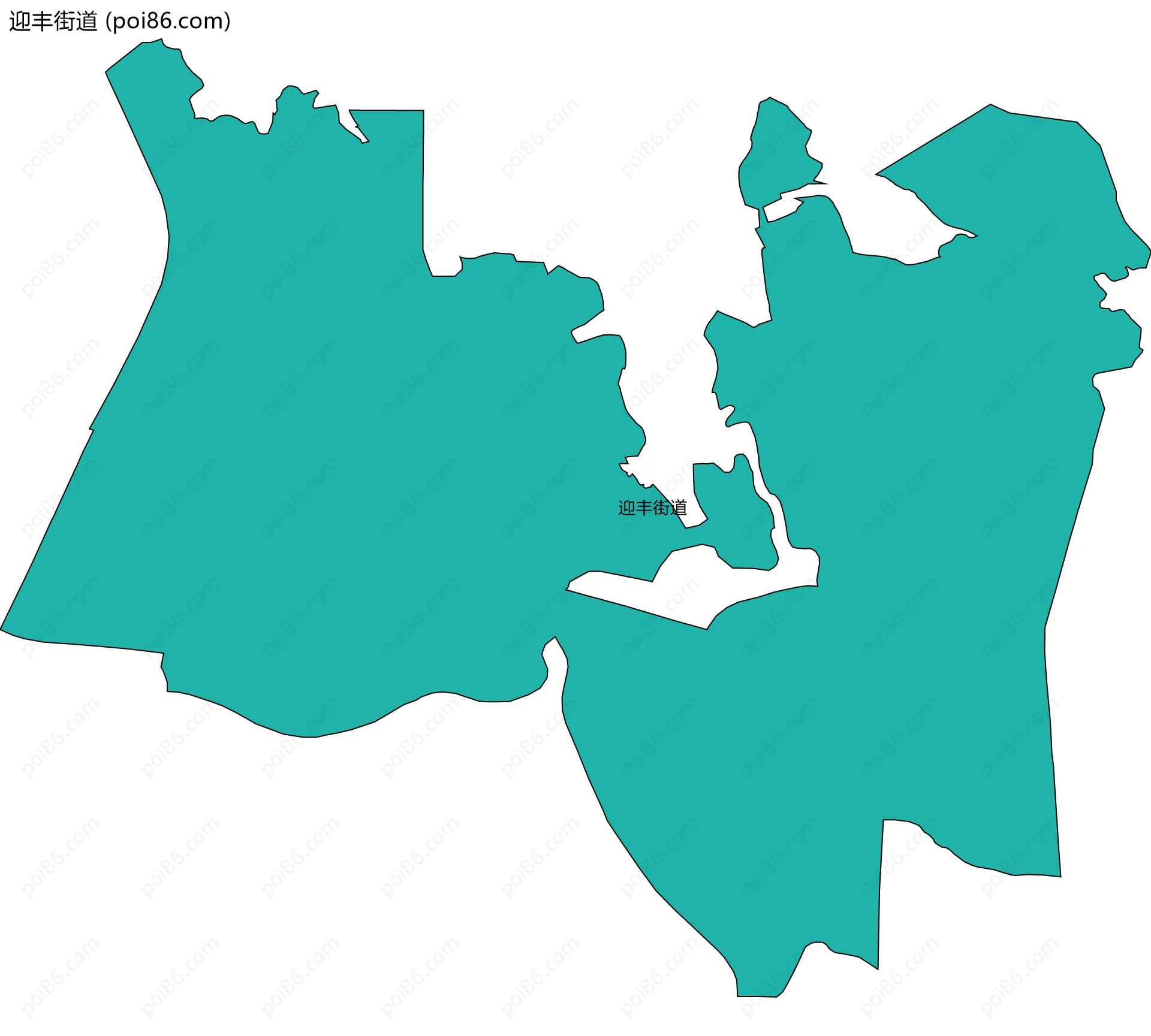迎丰街道边界地图(五级行政区划)