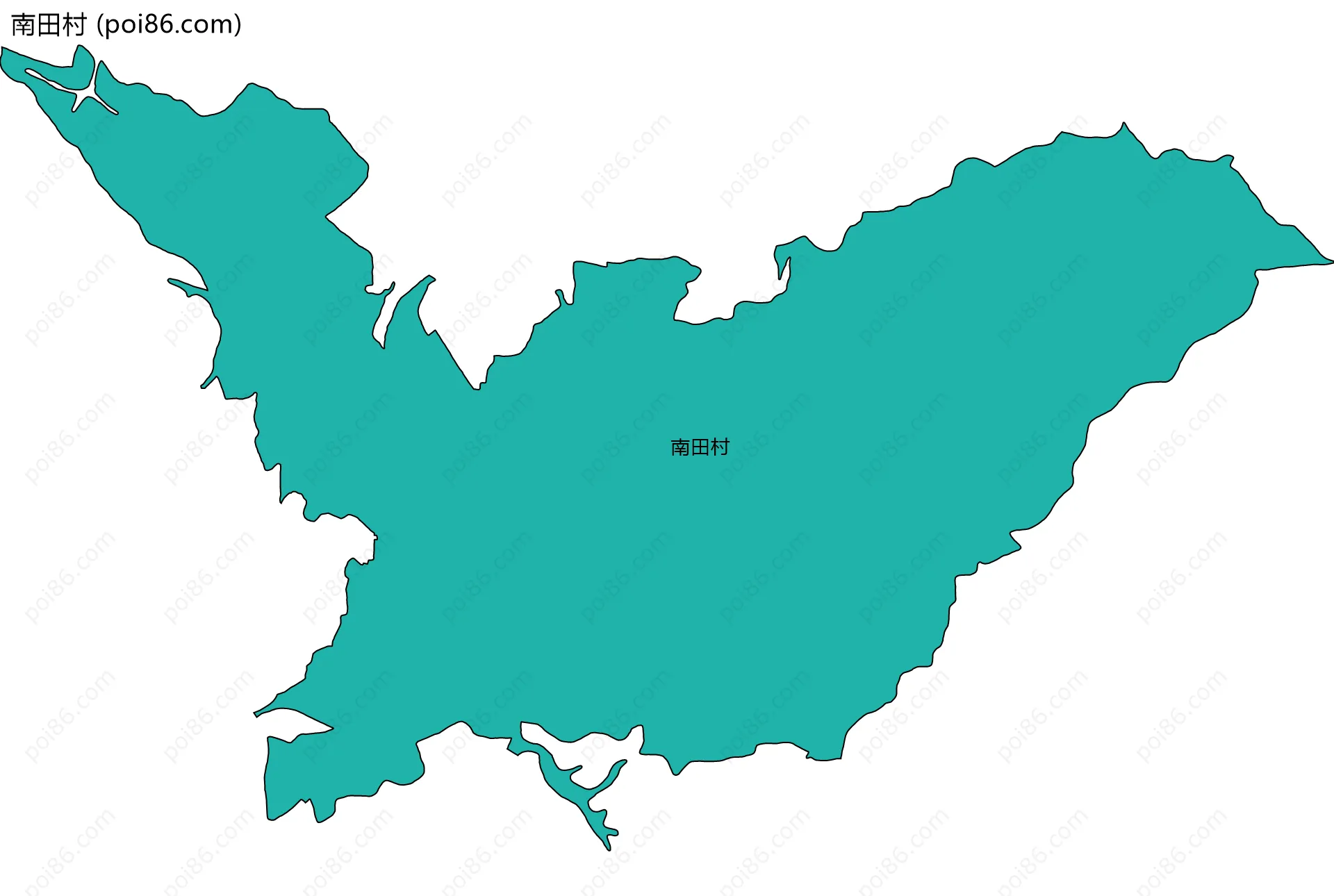 南田村边界地图