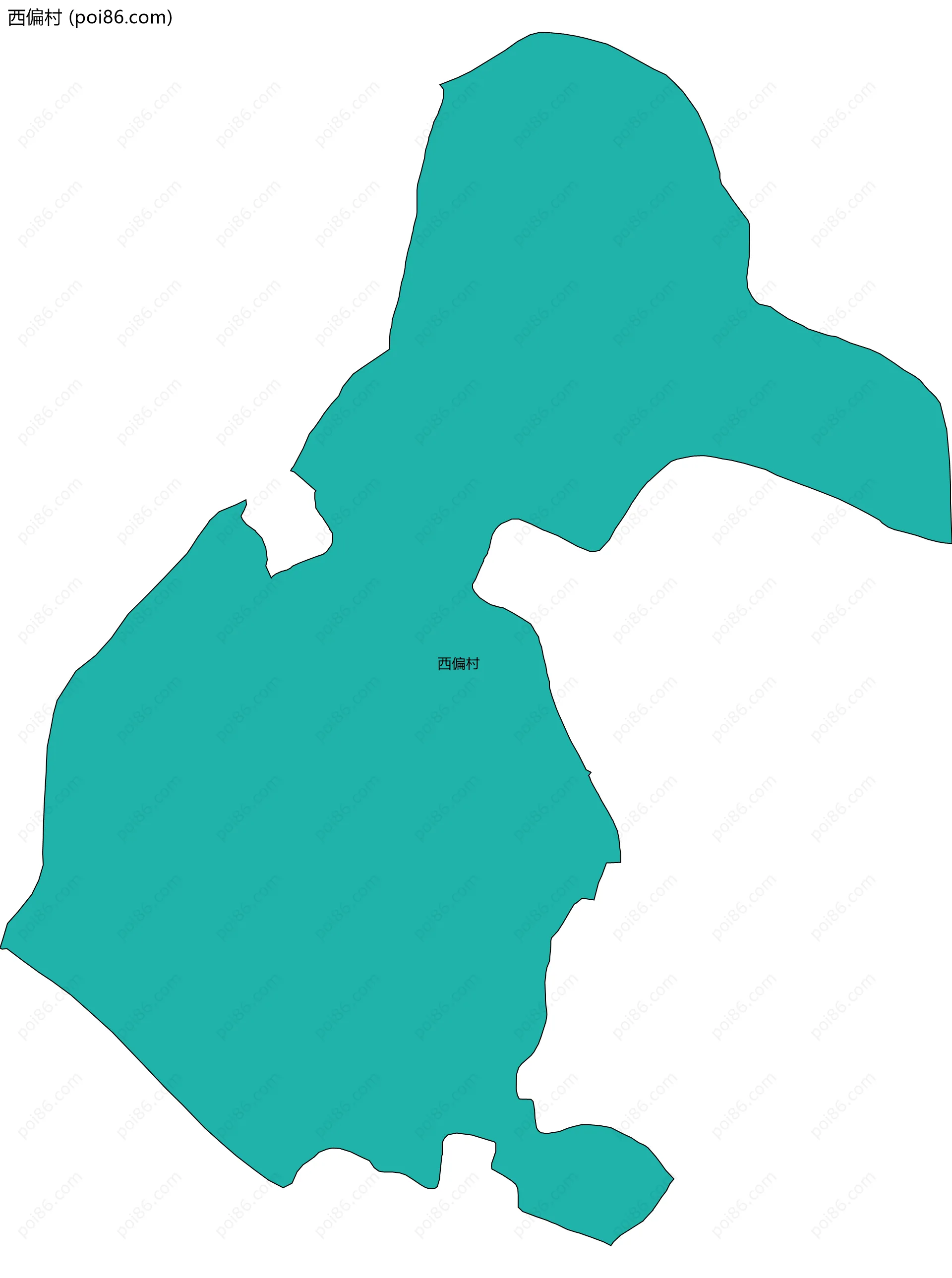 西偏村边界地图