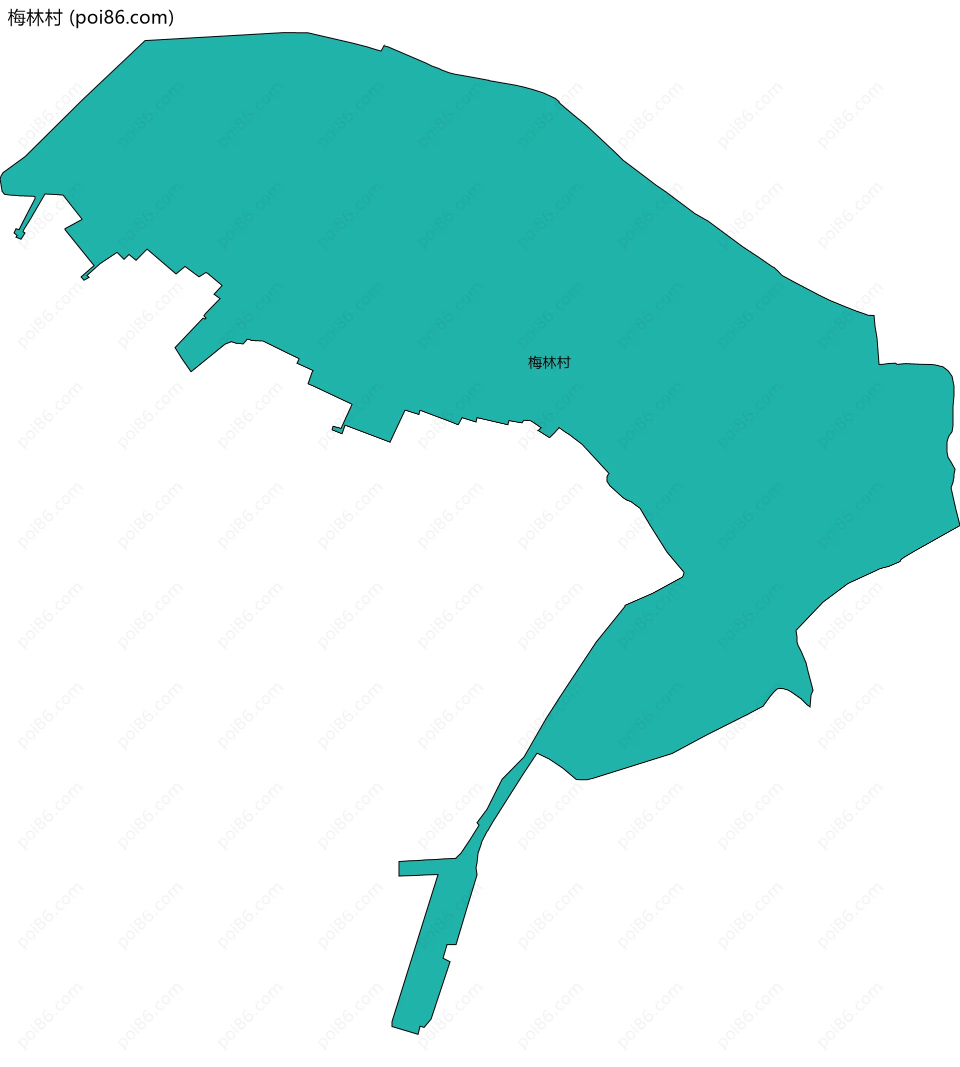 梅林村边界地图