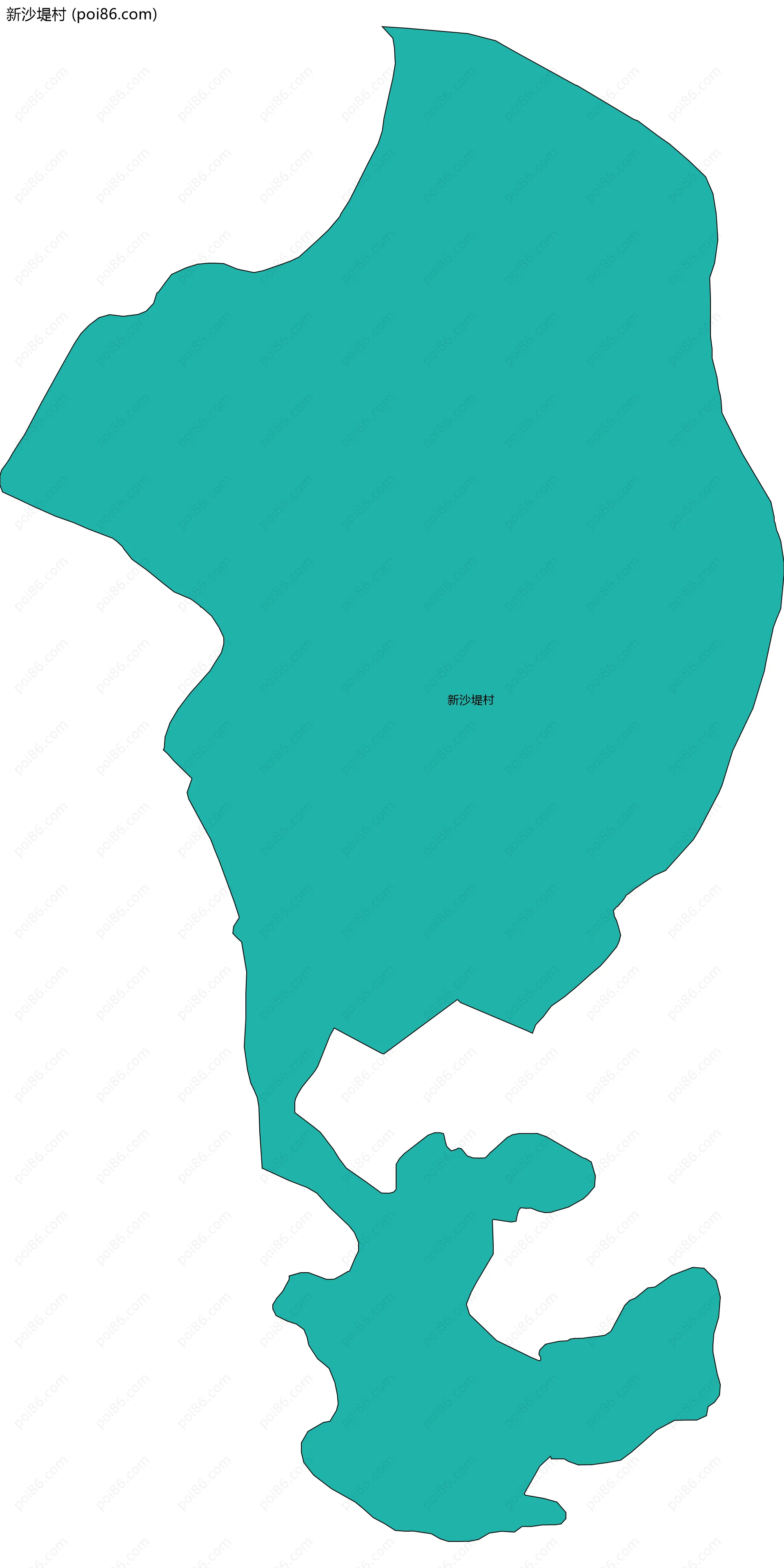 新沙堤村边界地图