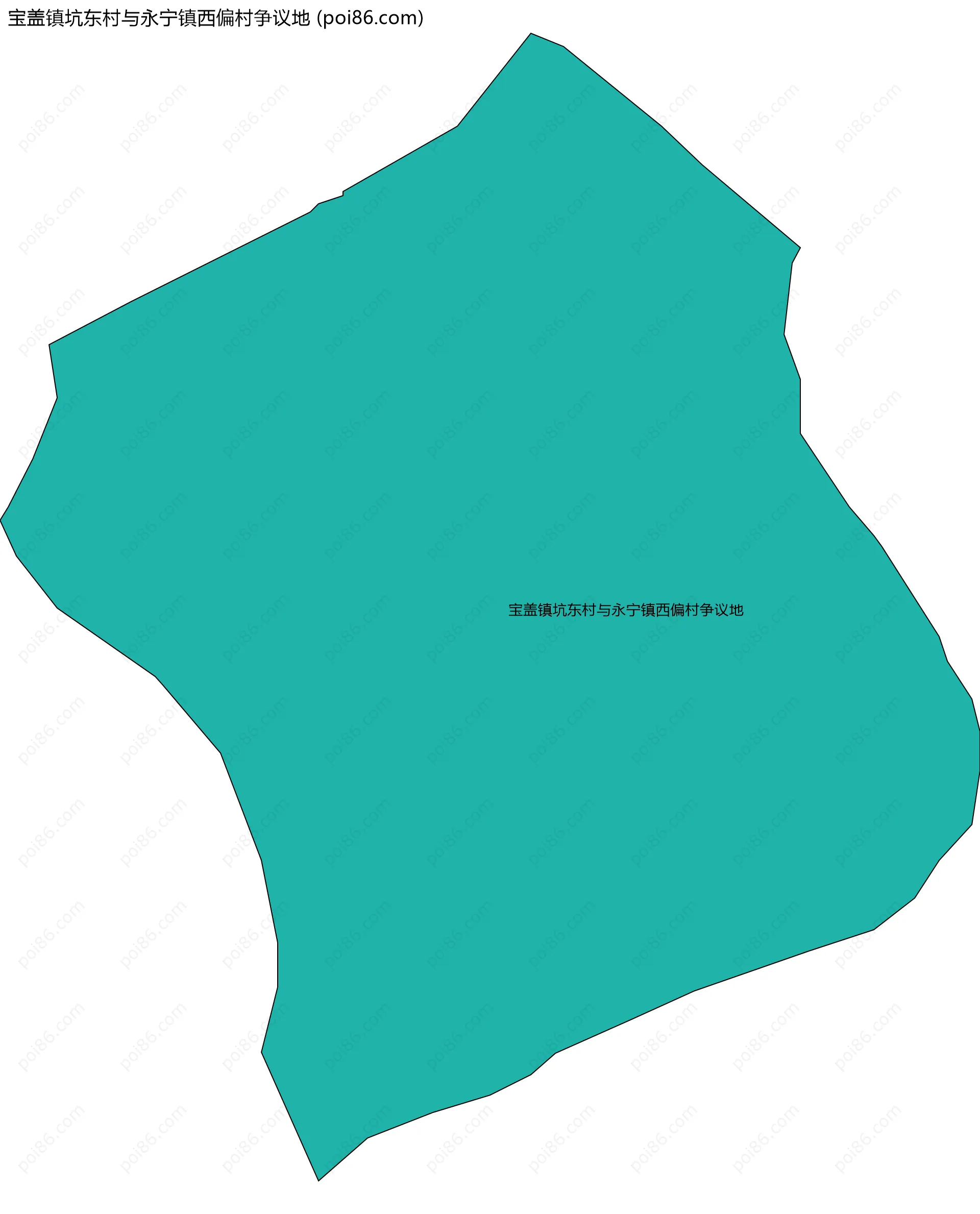 宝盖镇坑东村与永宁镇西偏村争议地边界地图