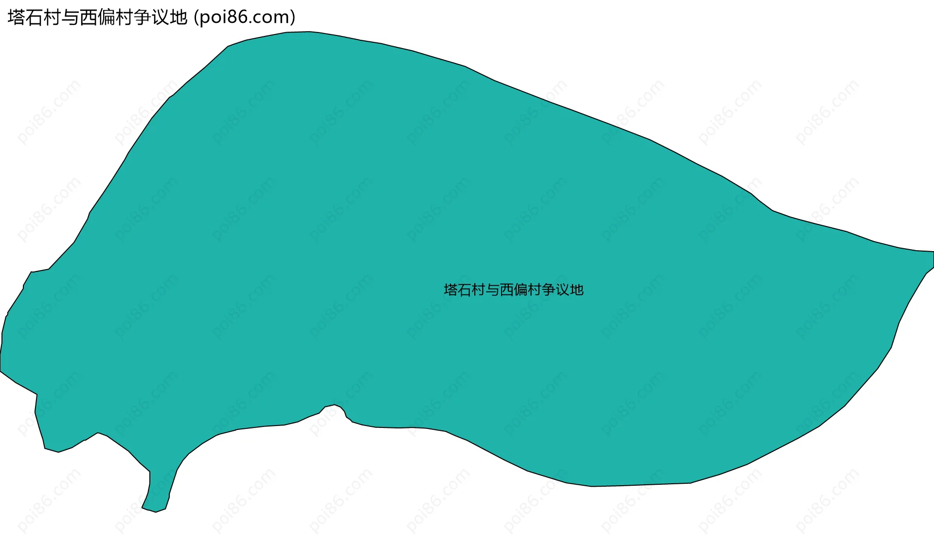 塔石村与西偏村争议地边界地图