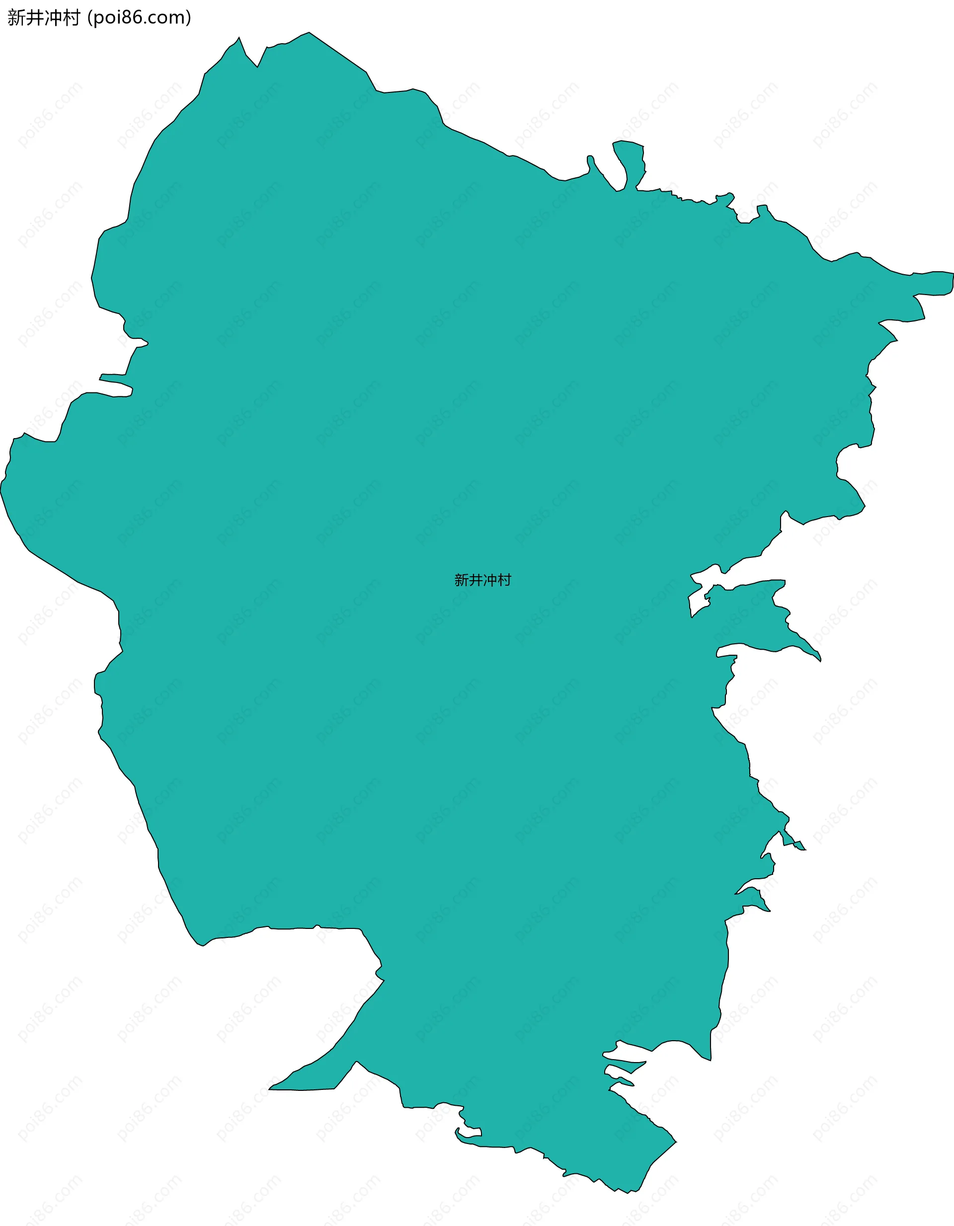 新井冲村边界地图