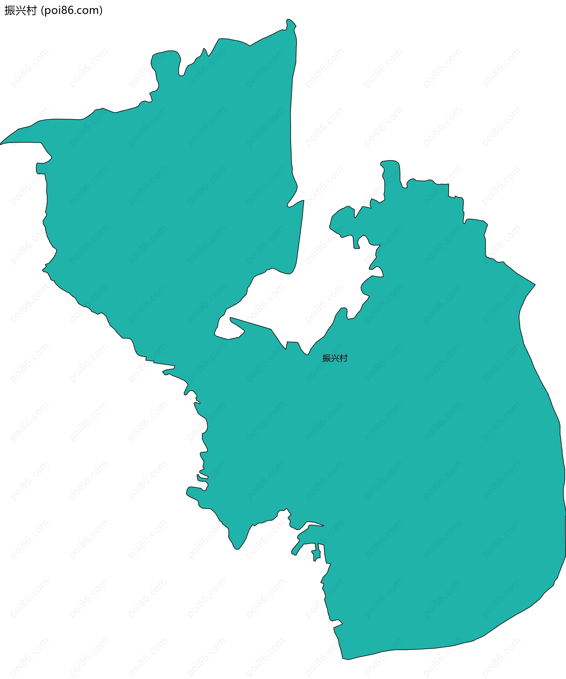 振兴村边界地图