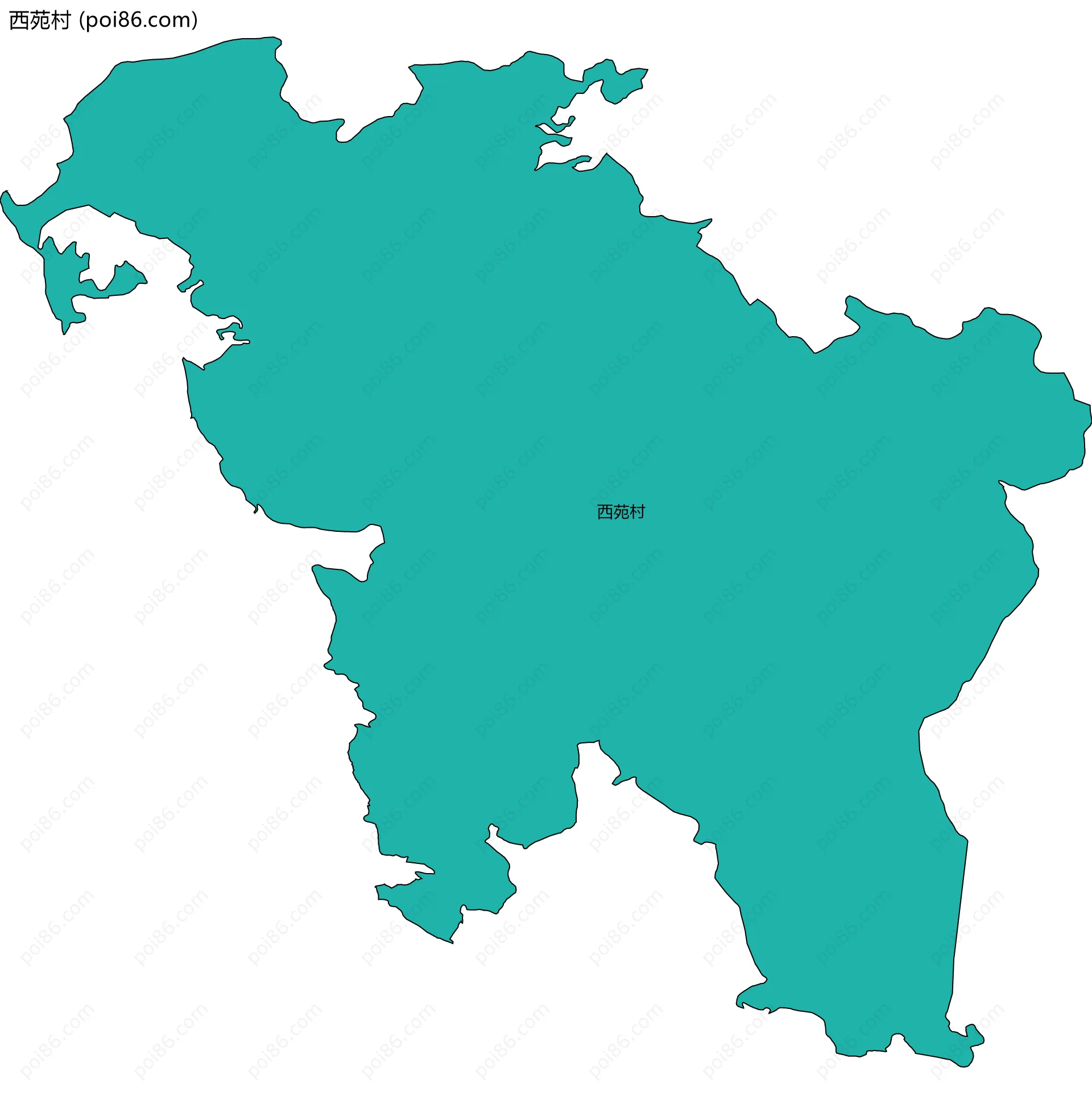 西苑村边界地图