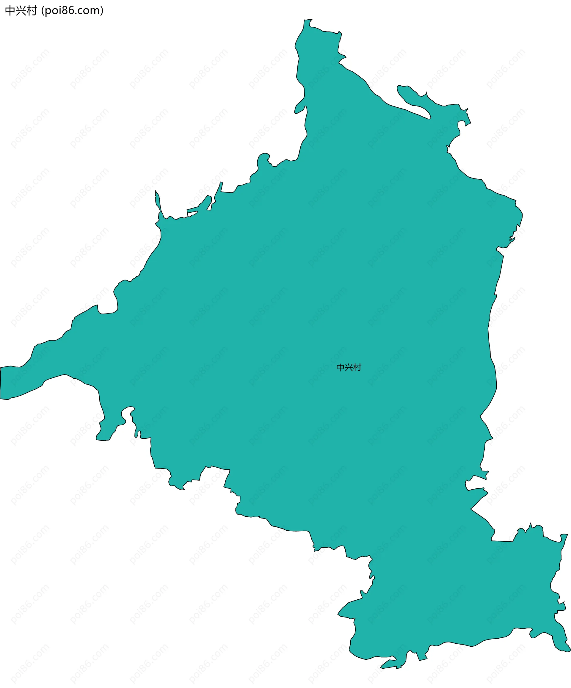 中兴村边界地图