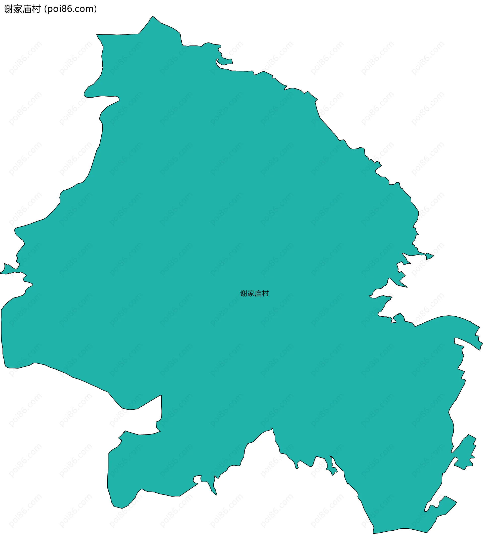 谢家庙村边界地图