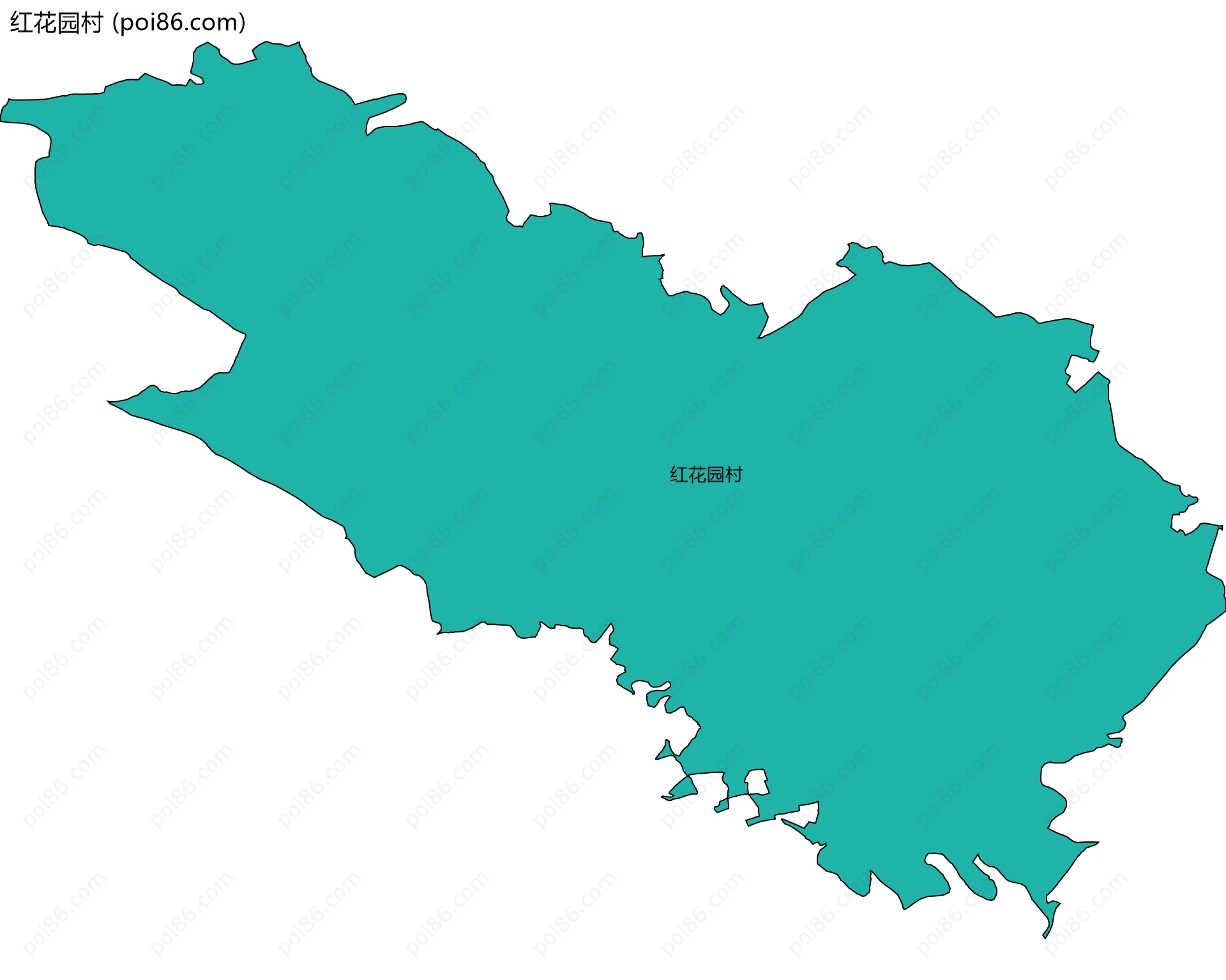 红花园村边界地图