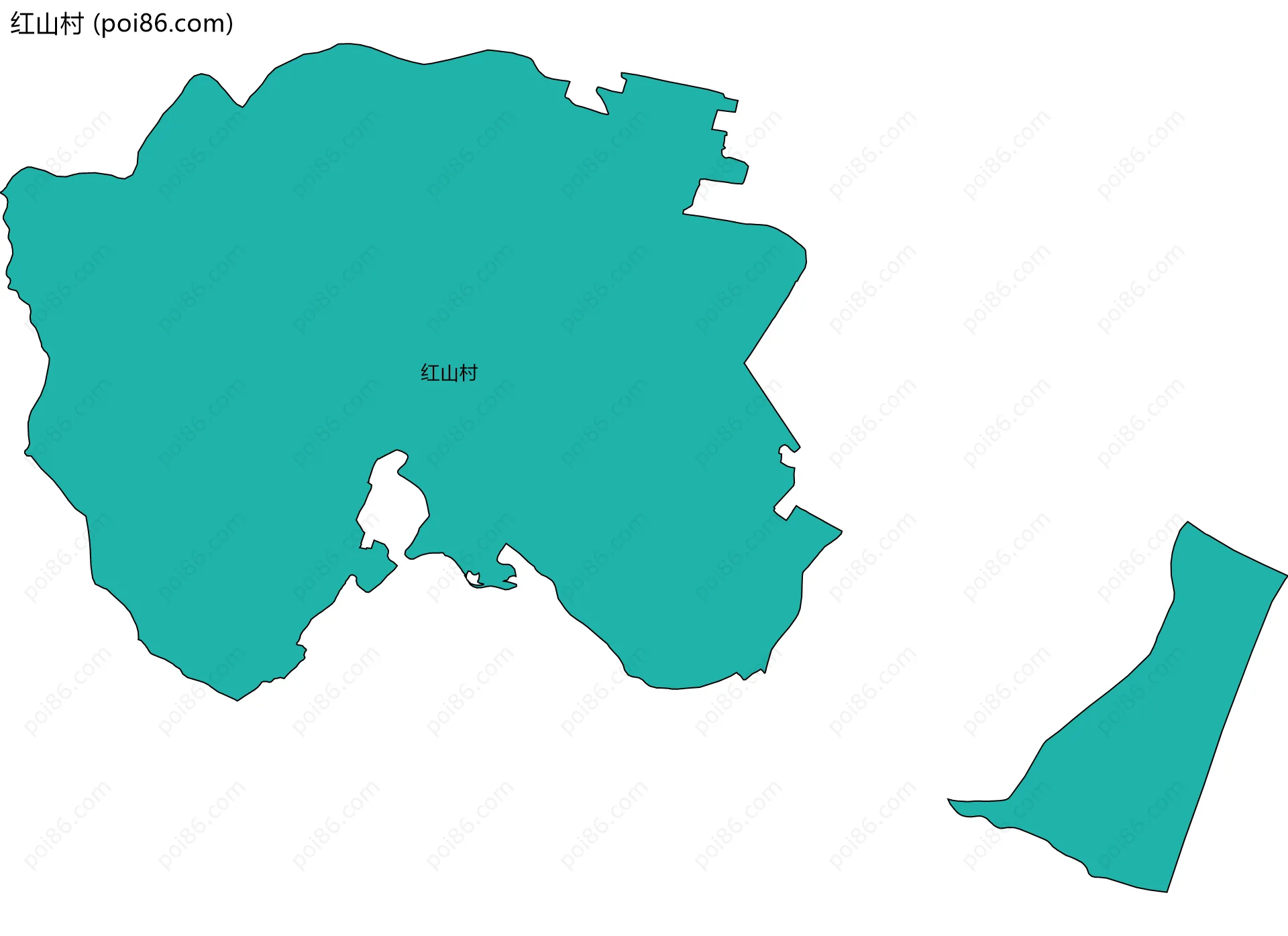红山村边界地图
