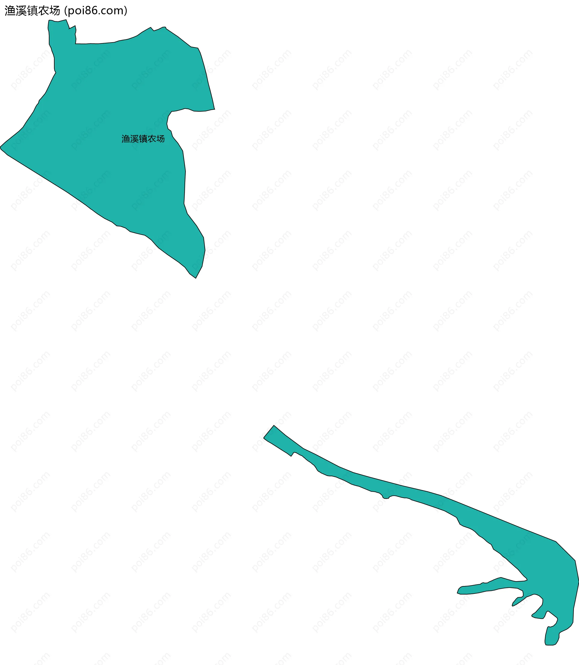 渔溪镇农场边界地图