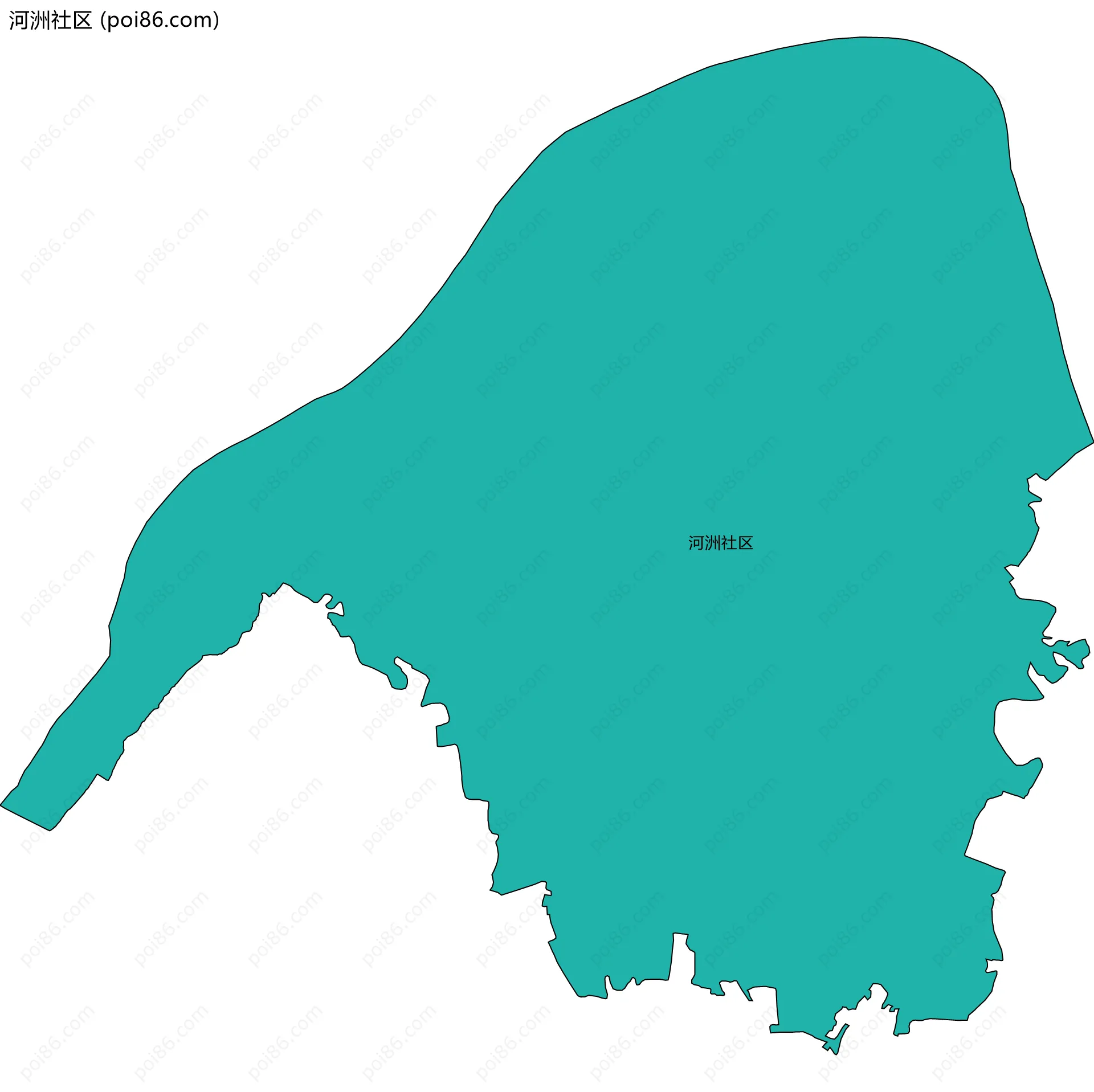 河洲社区边界地图