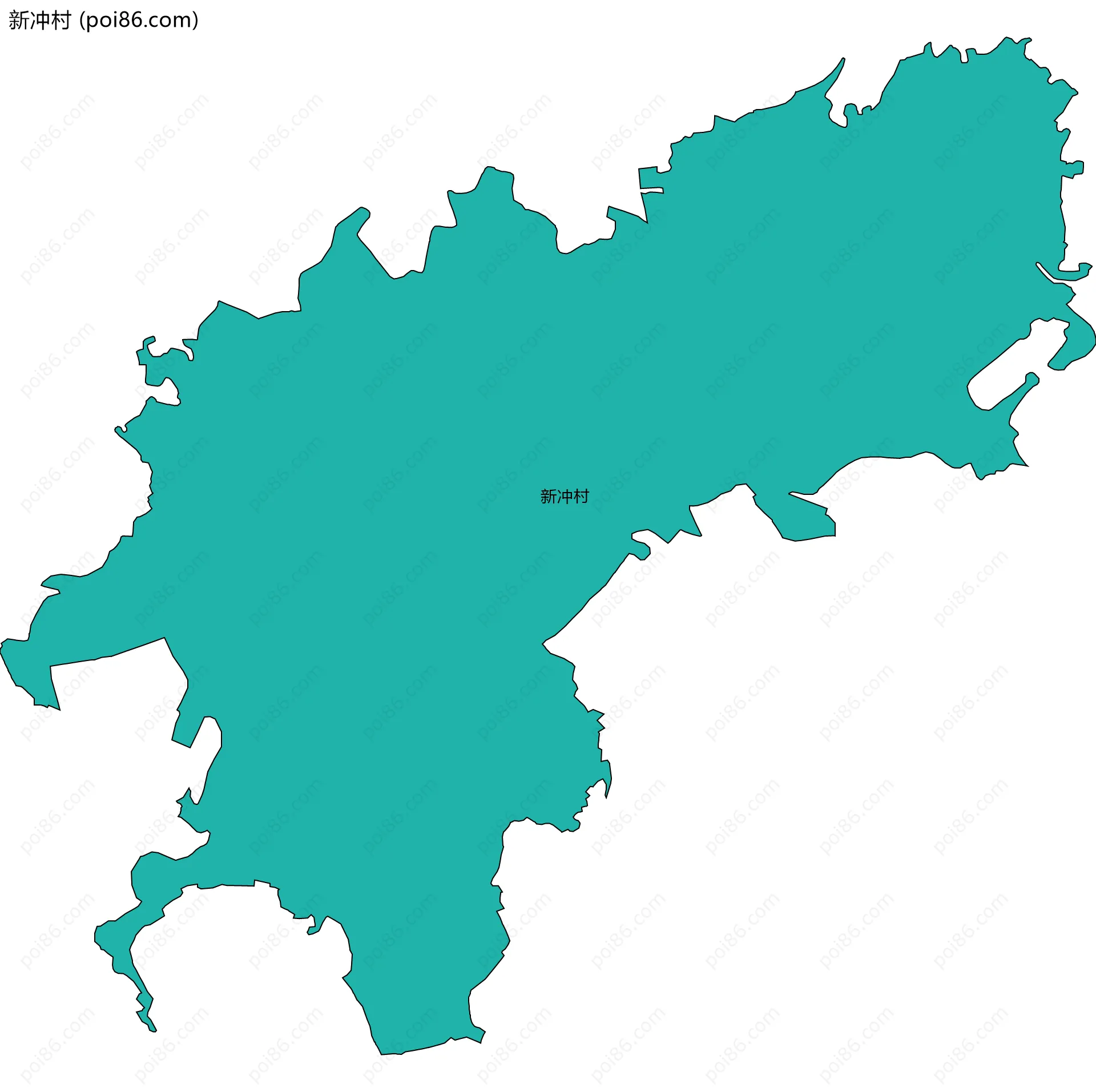 新冲村边界地图