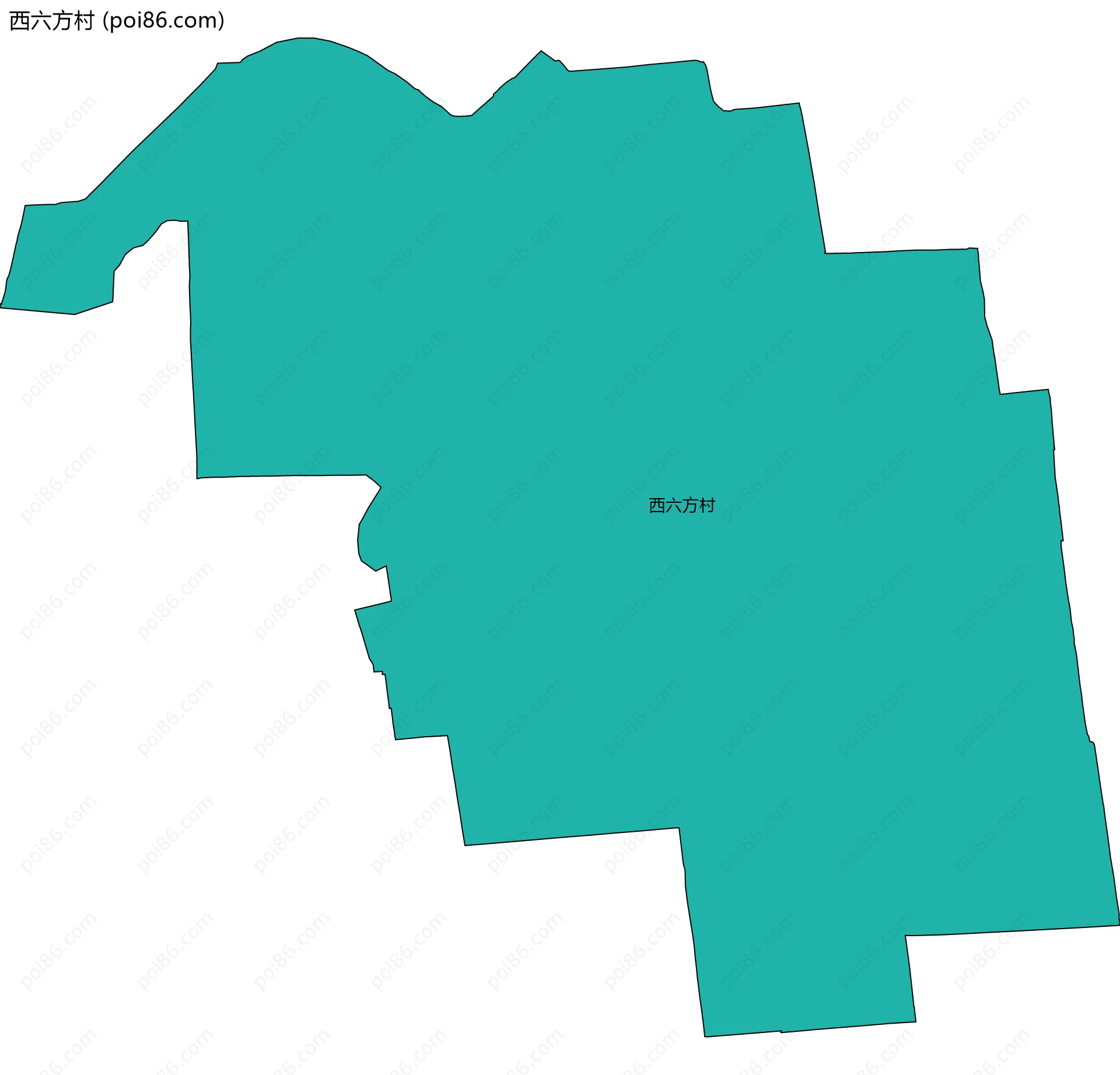 西六方村边界地图