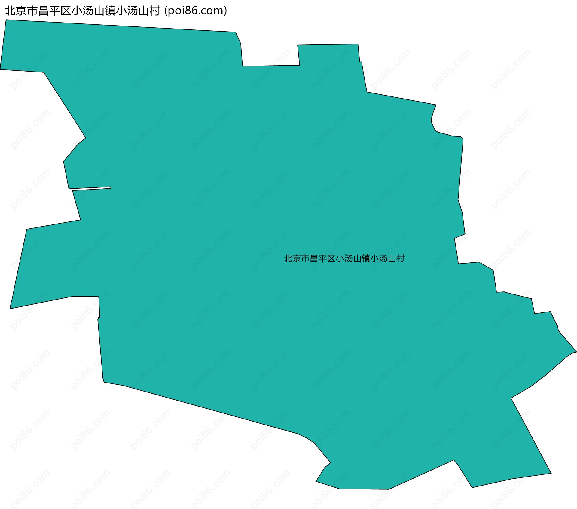 北京市昌平区小汤山镇小汤山村边界地图