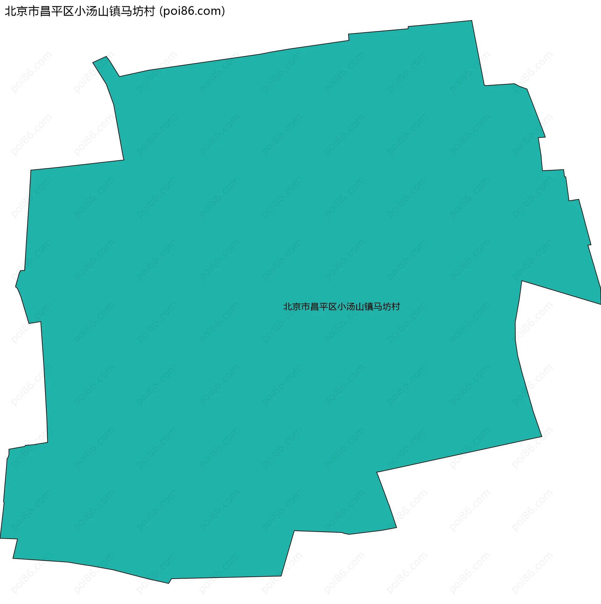 北京市昌平区小汤山镇马坊村边界地图