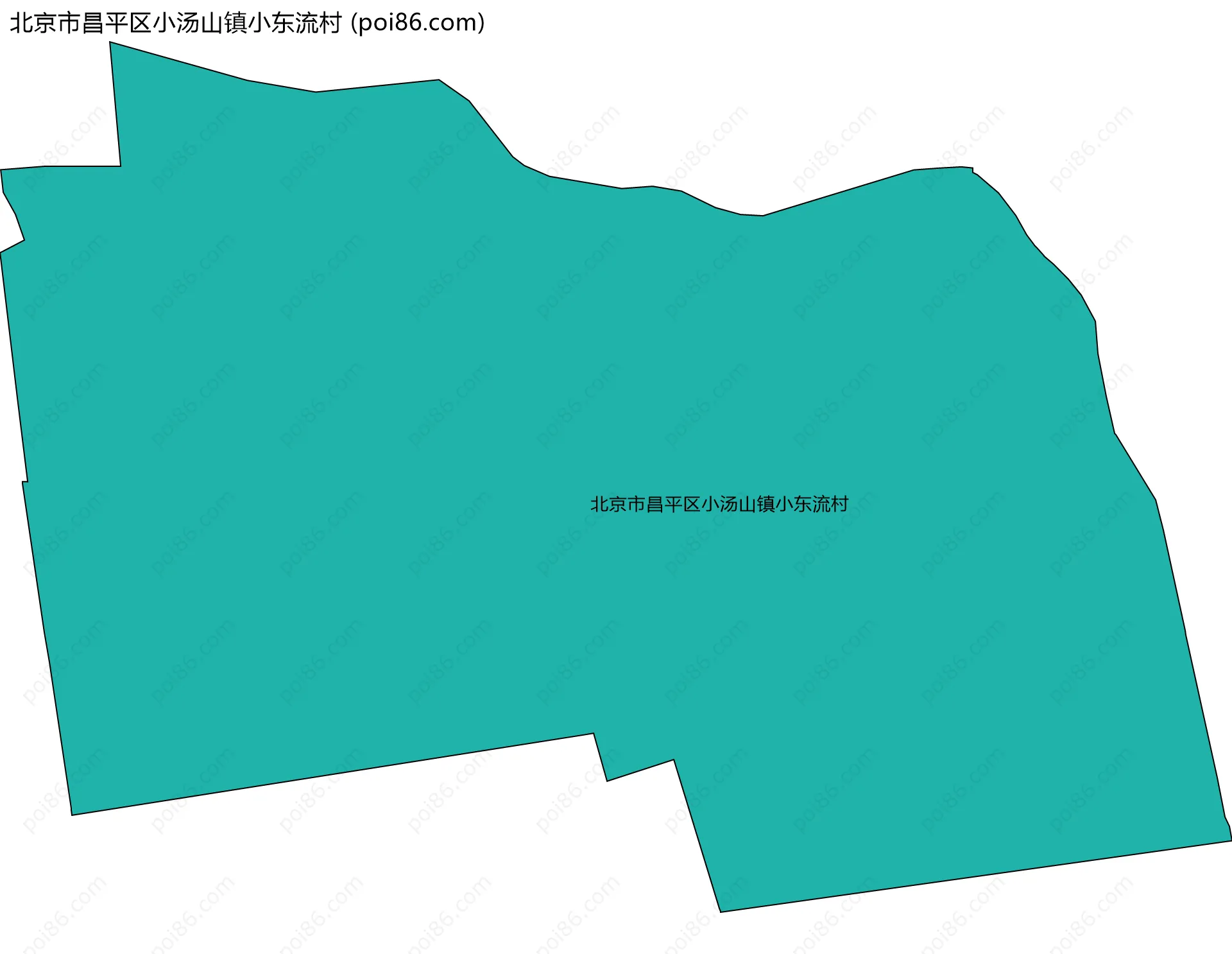 北京市昌平区小汤山镇小东流村边界地图