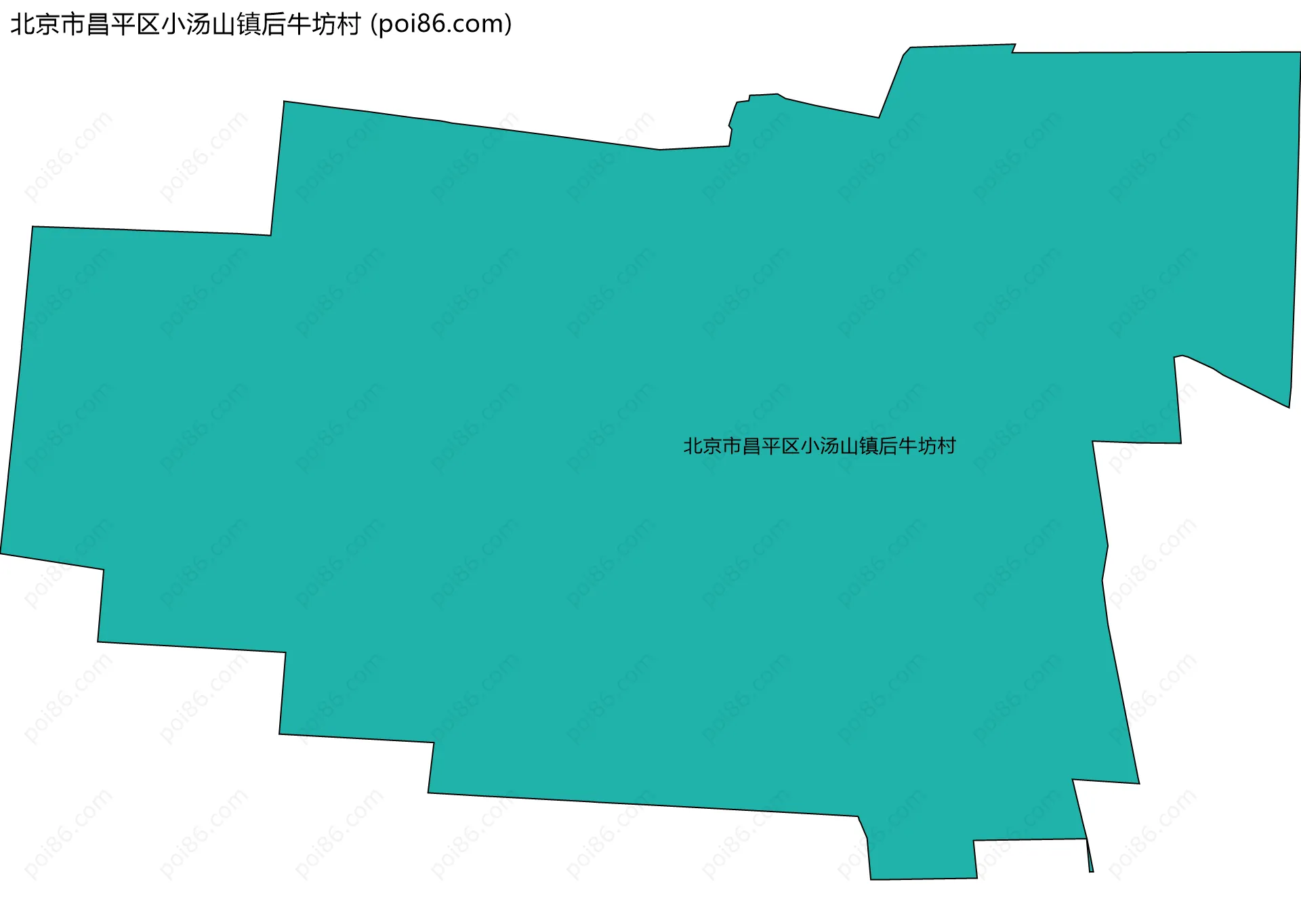 北京市昌平区小汤山镇后牛坊村边界地图