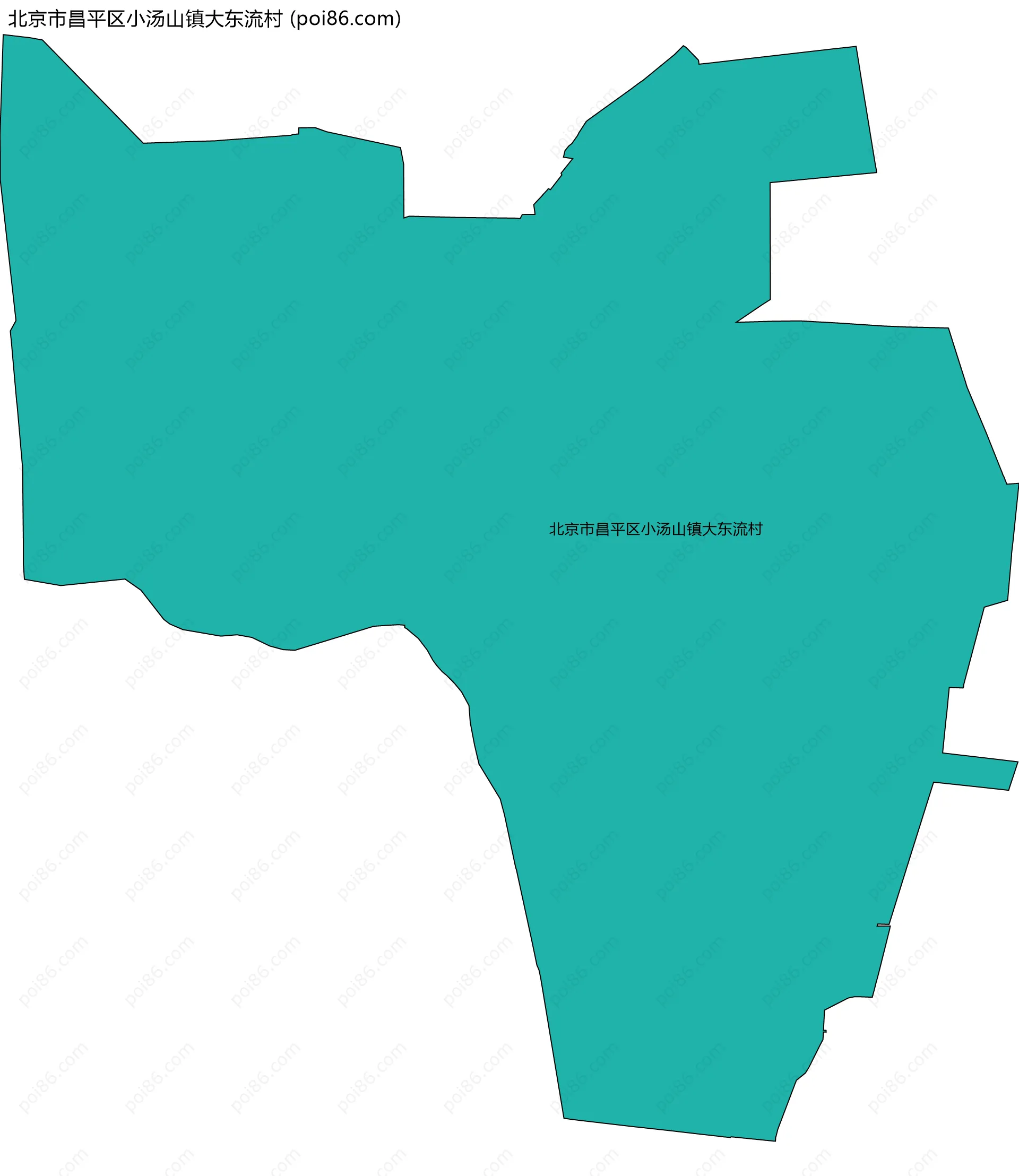 北京市昌平区小汤山镇大东流村边界地图