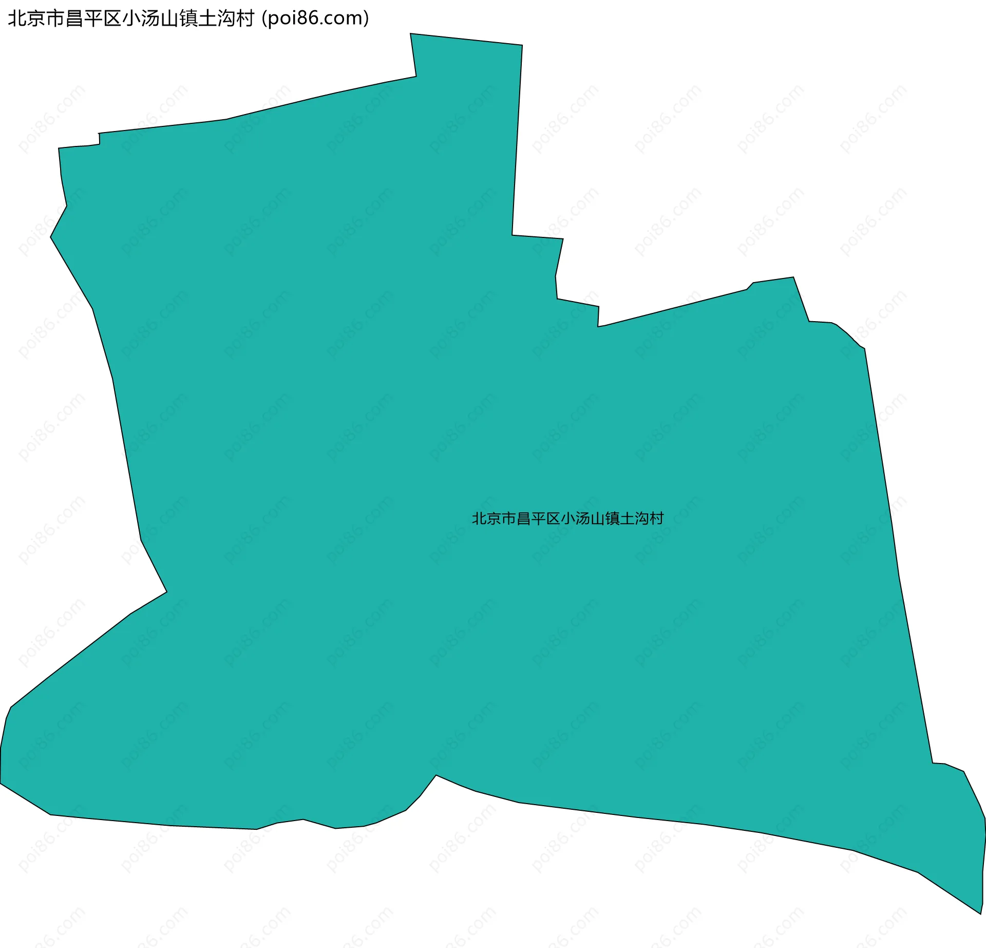 北京市昌平区小汤山镇土沟村边界地图