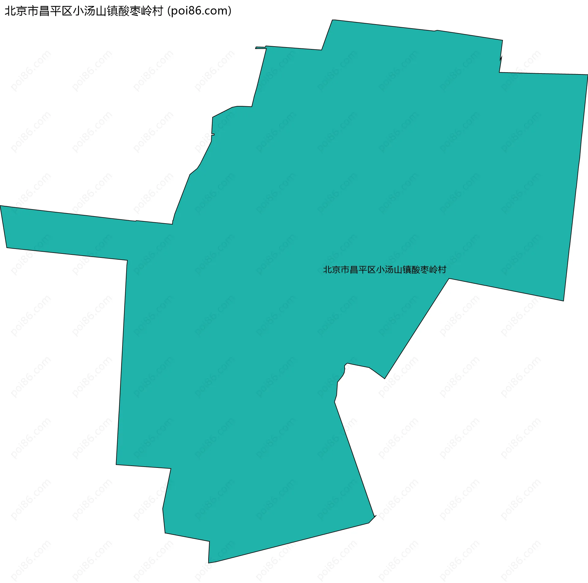 北京市昌平区小汤山镇酸枣岭村边界地图